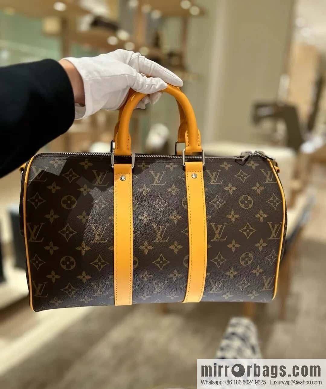 [Boutique‑grade] M13201 presbyopia yellow, travel bag series KEEPALL BANDOULIZRE 35 handbag