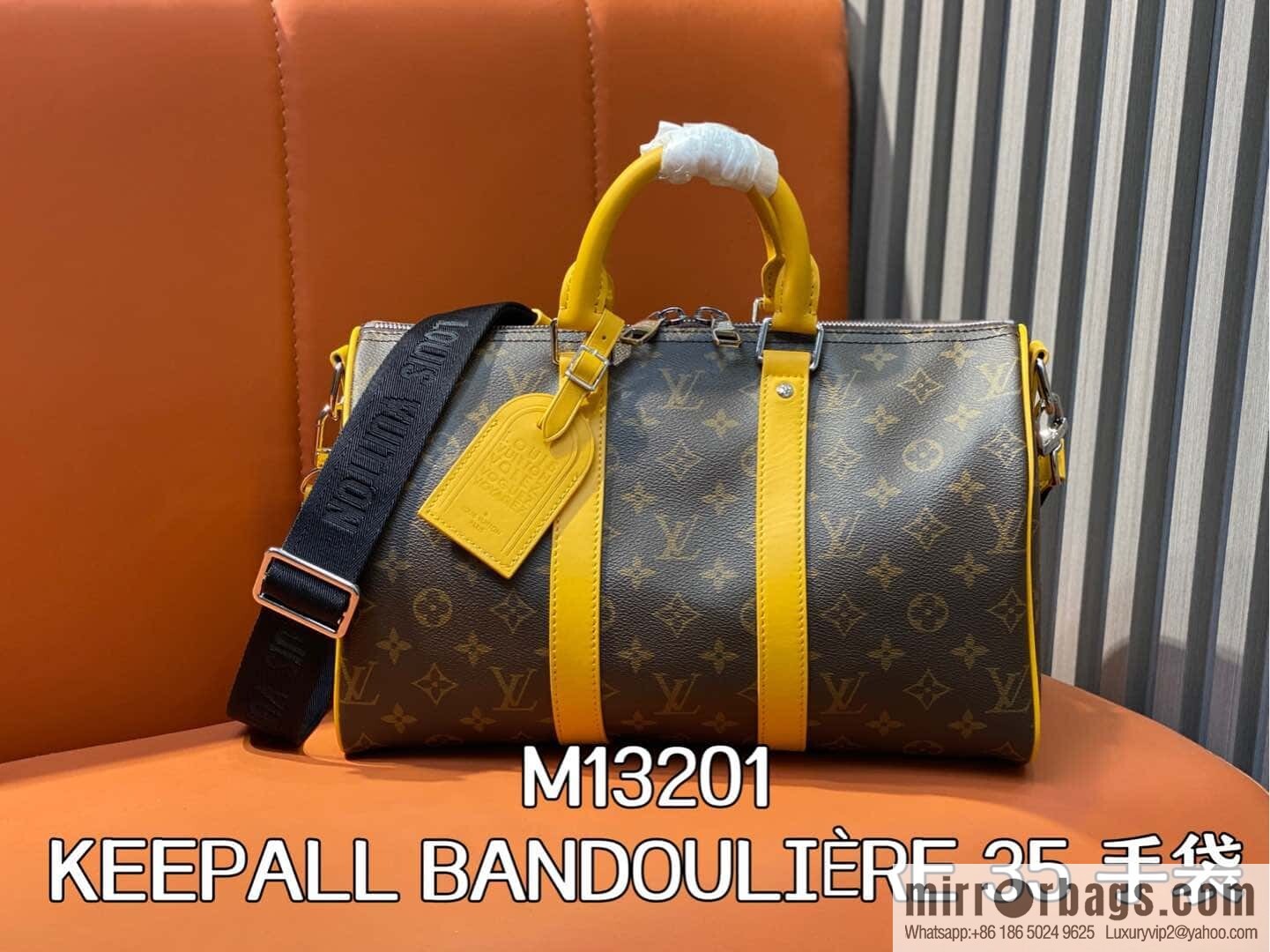 [Boutique‑grade] M13201 presbyopia yellow, travel bag series KEEPALL BANDOULIZRE 35 handbag