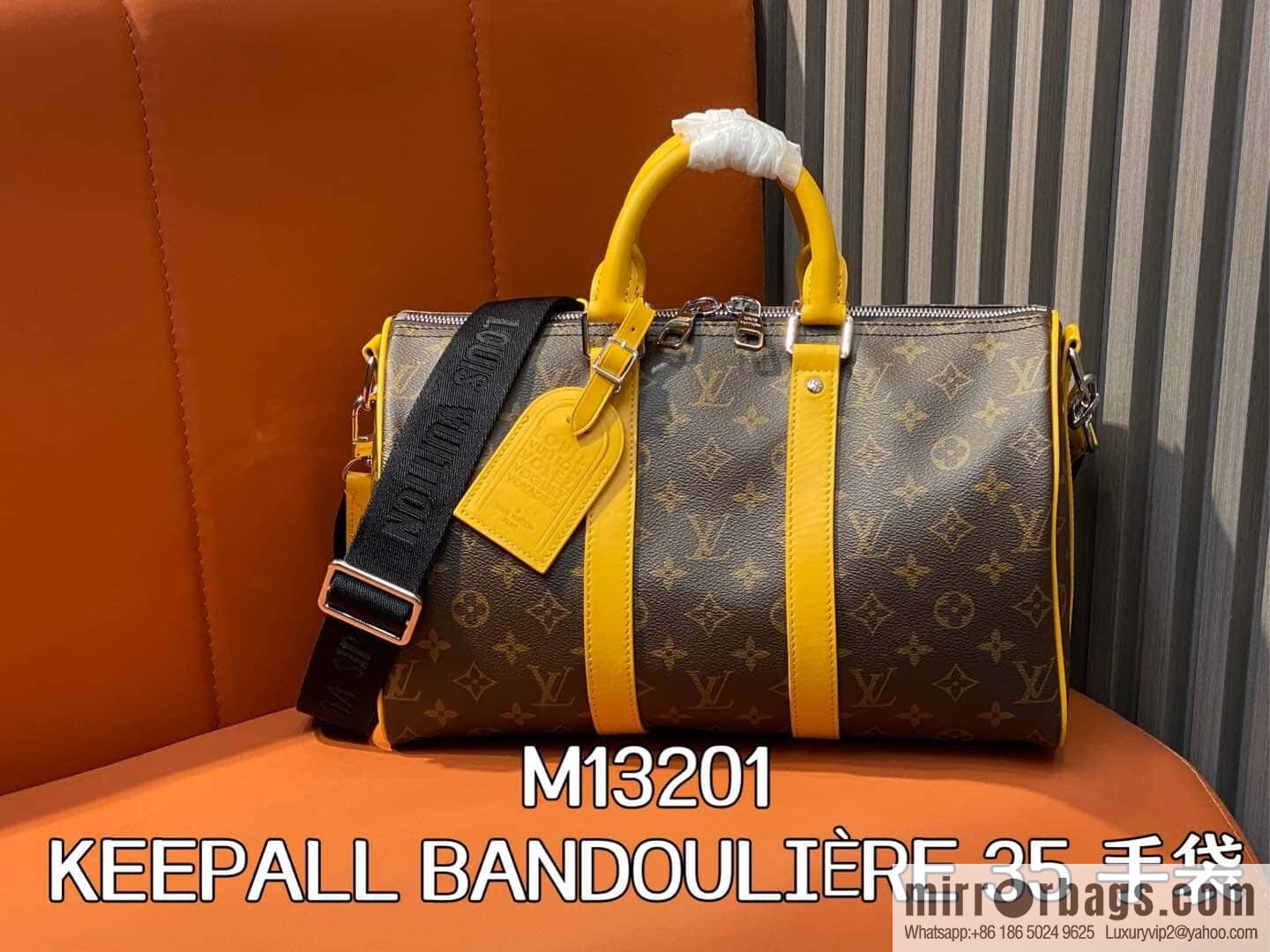 [Boutique‑grade] M13201 presbyopia yellow, travel bag series KEEPALL BANDOULIZRE 35 handbag