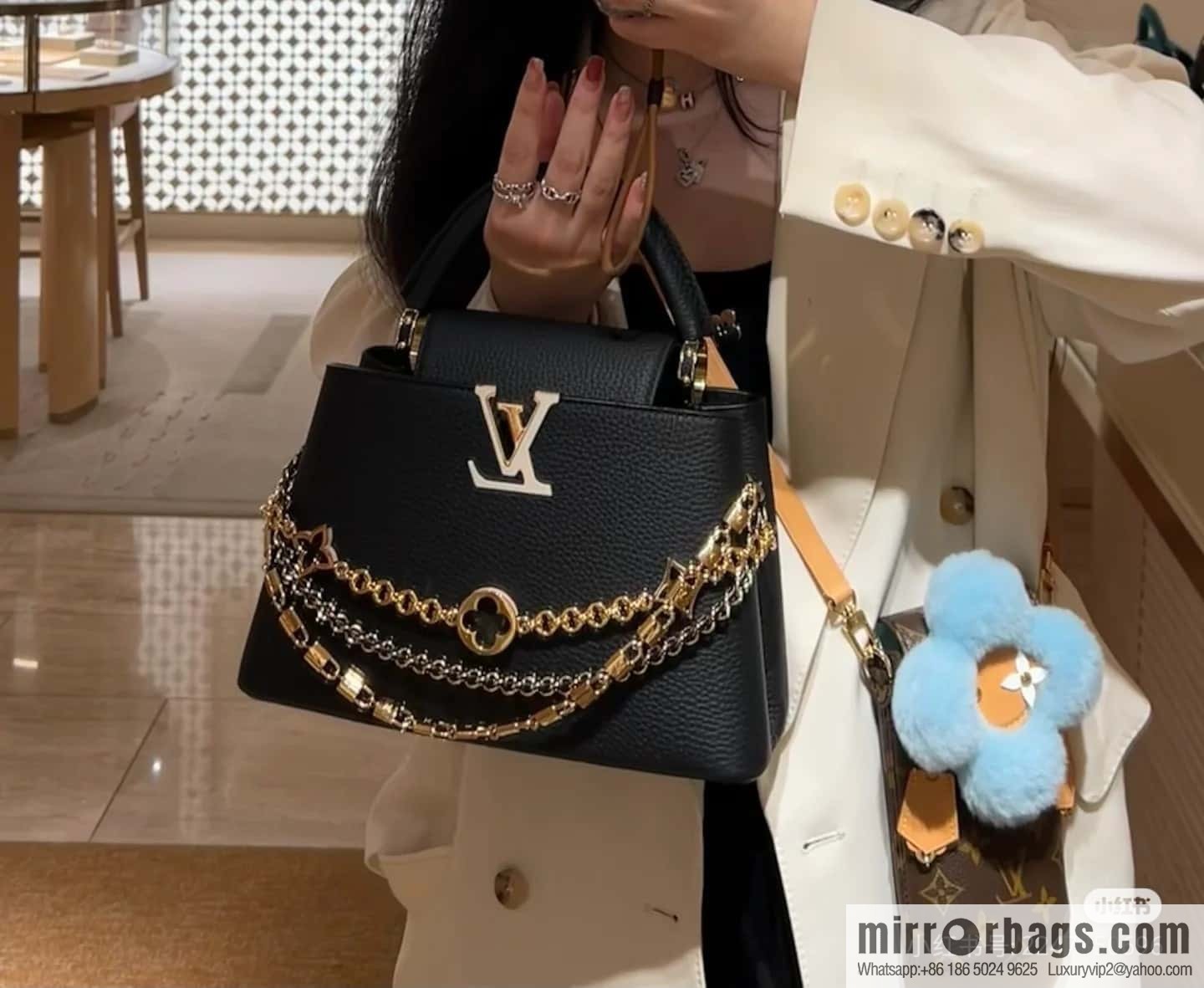M12269 presbyopia/blue, sunflower mobile phone bag series VIVIENNE mobile phone bag, presbyopia/blue (sunflower) Vivienne mobile phone bag