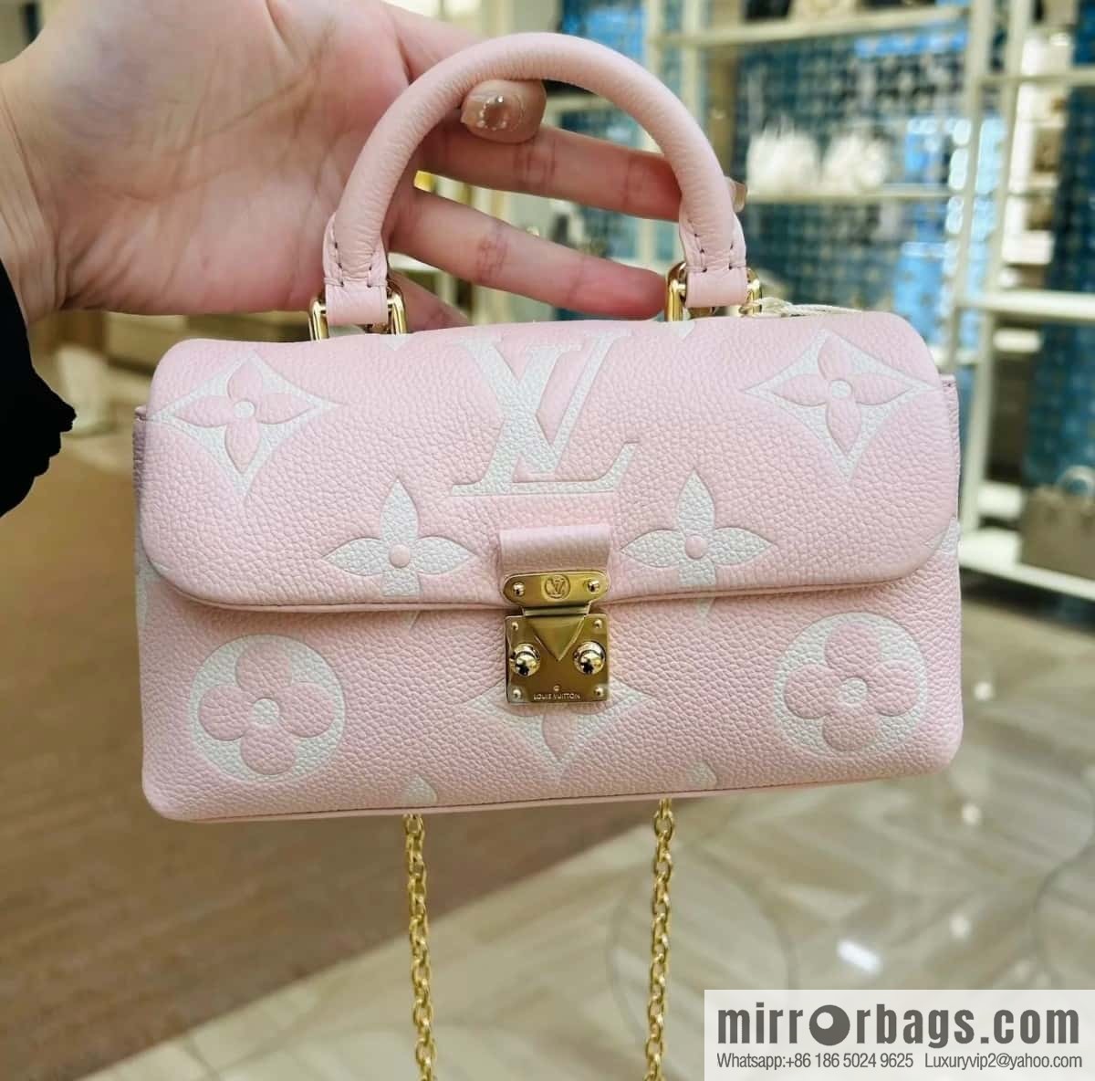 [Boutique‑grade] M12144 milkshake powder, full leather chain bag series M13796 This Nano Madeleine handbag