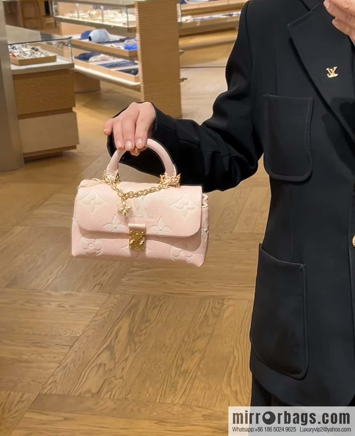 [Boutique‑grade] M12144 milkshake powder, full leather chain bag series M13796 This Nano Madeleine handbag