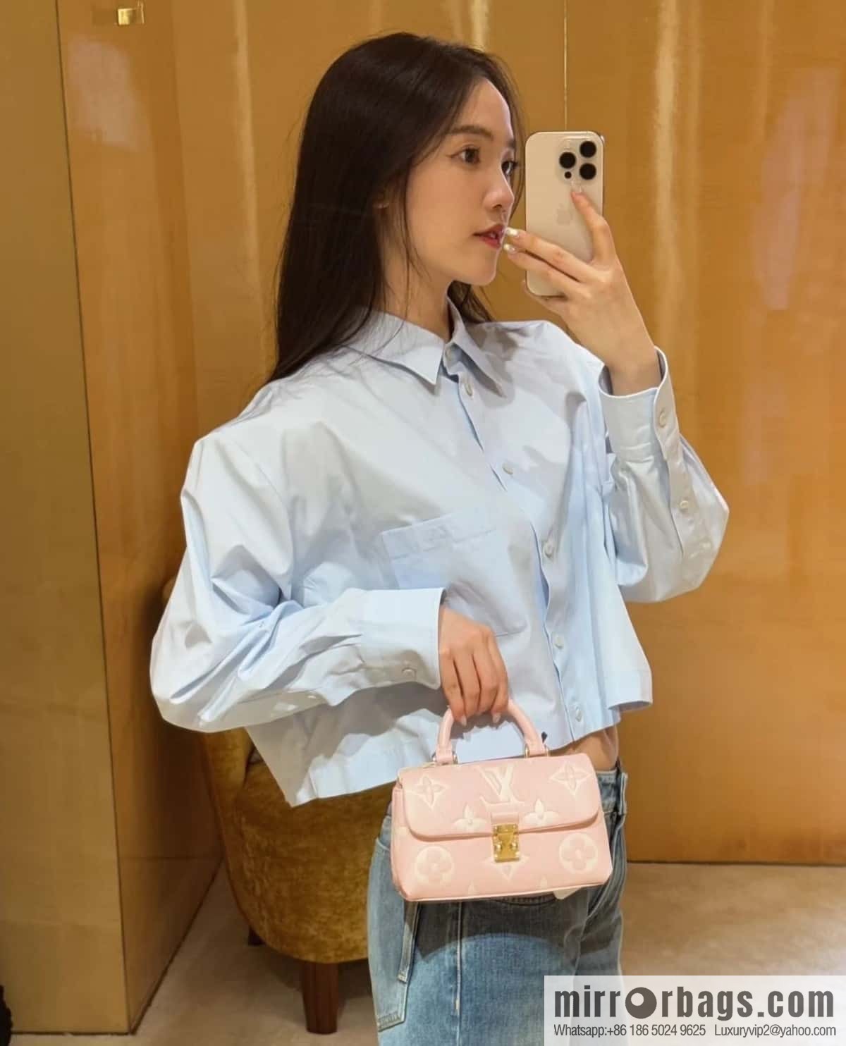 [Boutique‑grade] M12144 milkshake powder, full leather chain bag series M13796 This Nano Madeleine handbag