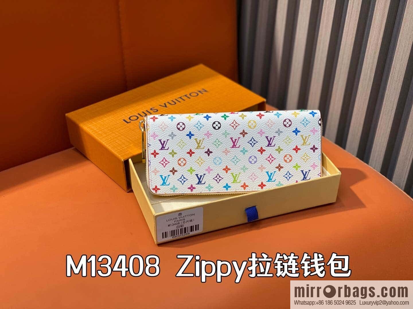 [Premium‑quality] M13408 white color, single zipper wallet series Zippy zipper wallet