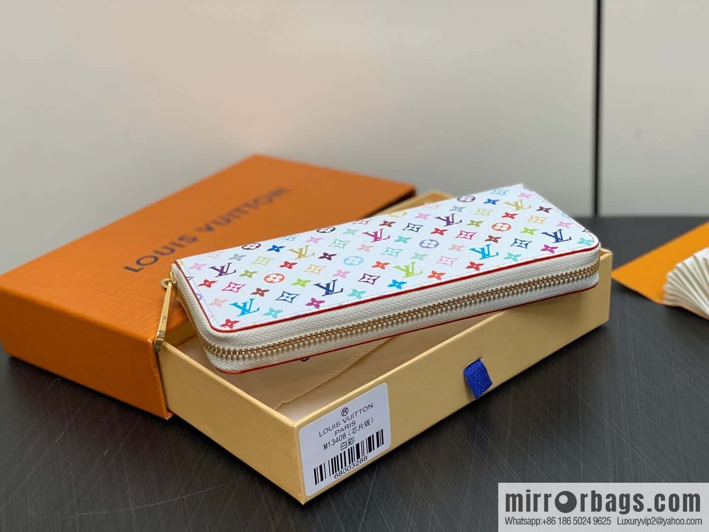 [Premium‑quality] M13408 white color, single zipper wallet series Zippy zipper wallet