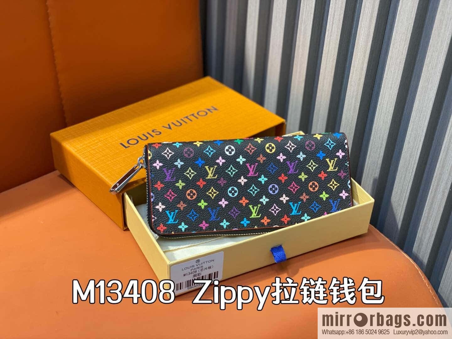 [Premium‑quality] M13408 black color, single zipper wallet series Zippy zipper wallet