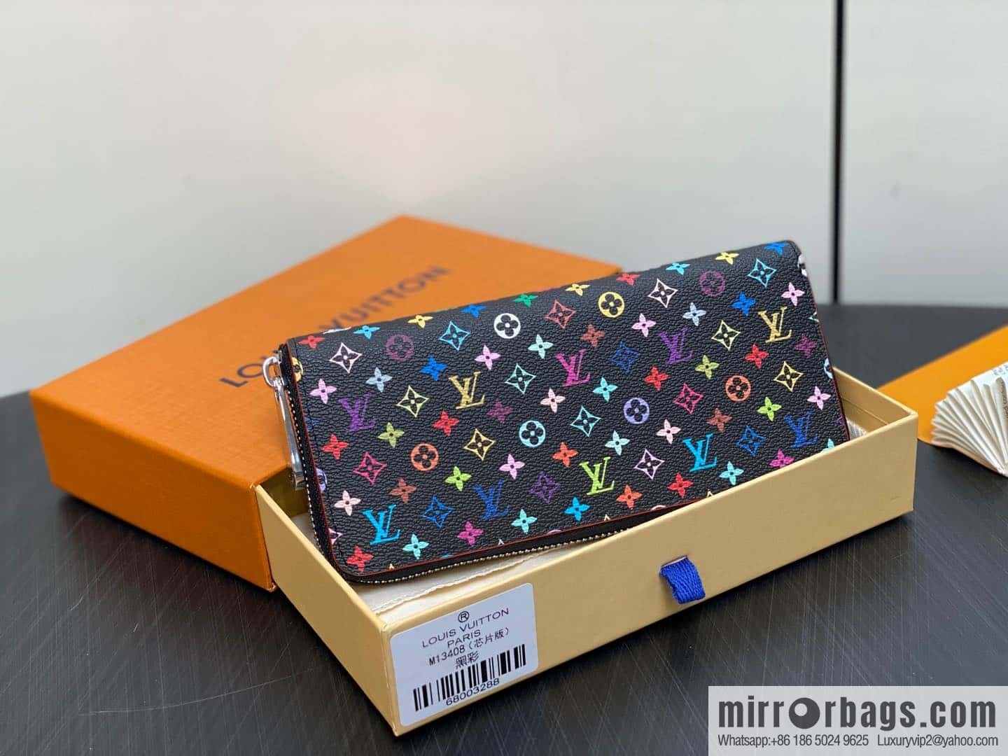 [Premium‑quality] M13408 black color, single zipper wallet series Zippy zipper wallet