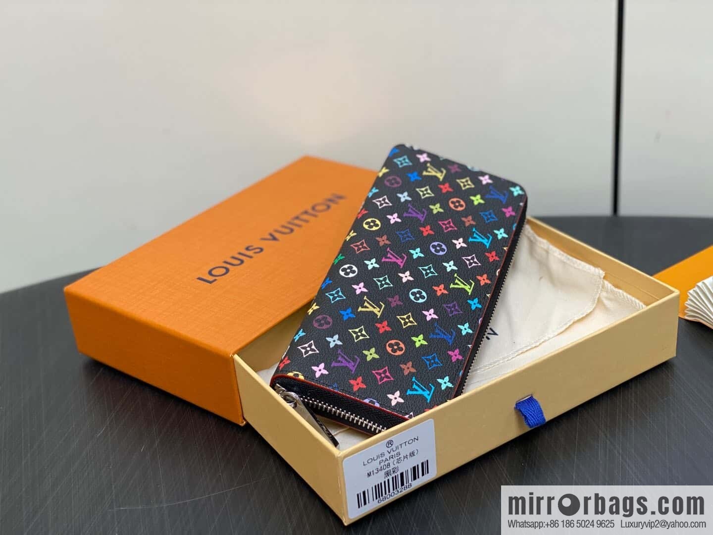 [Premium‑quality] M13408 black color, single zipper wallet series Zippy zipper wallet