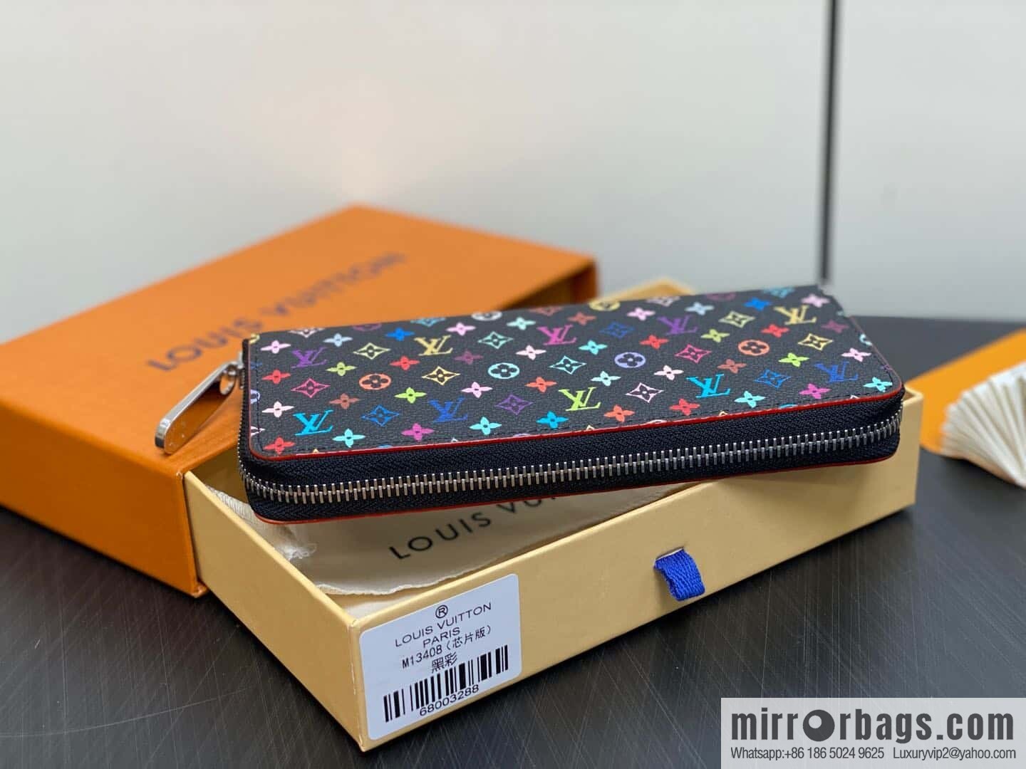 [Premium‑quality] M13408 black color, single zipper wallet series Zippy zipper wallet