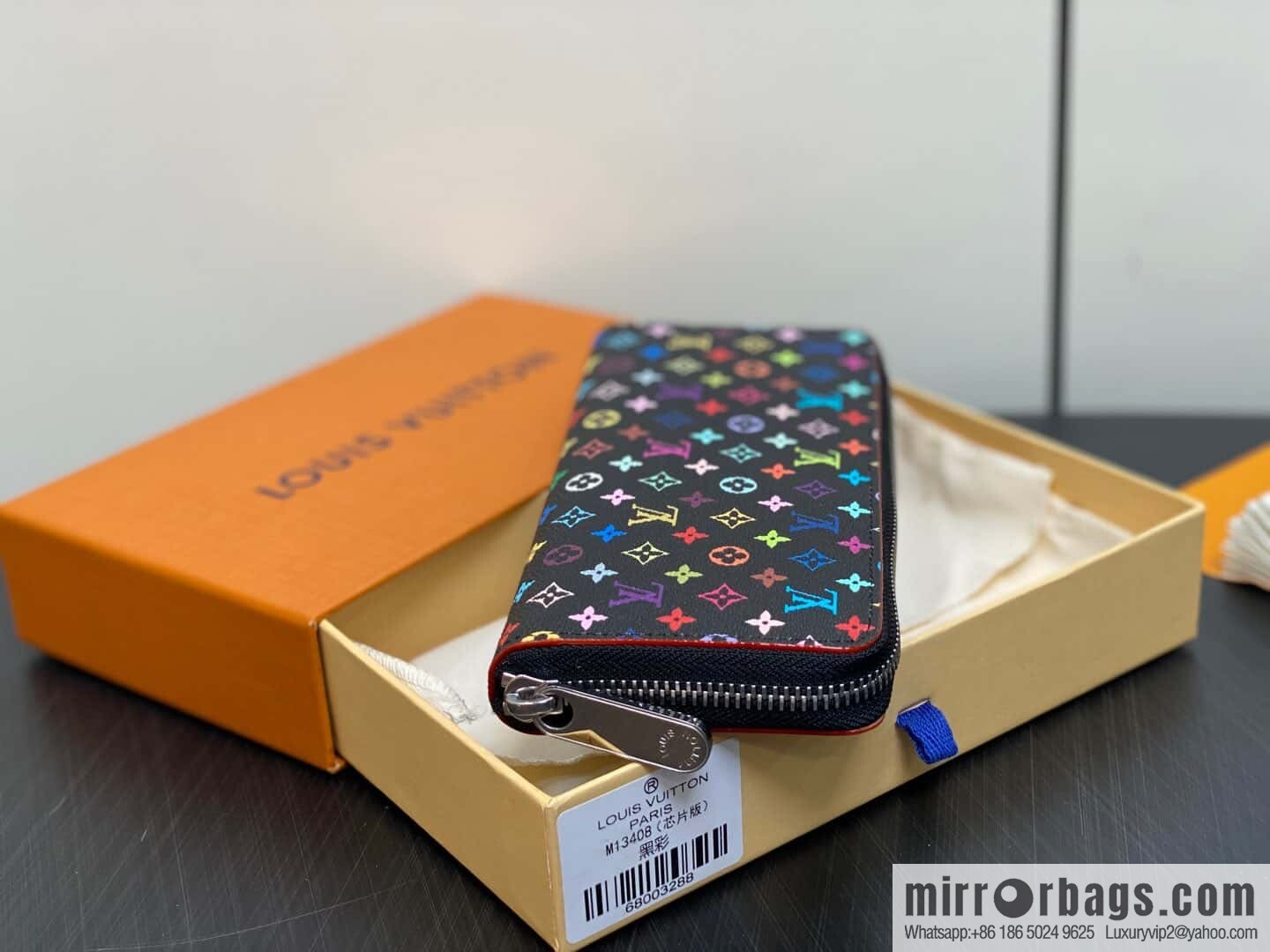 [Premium‑quality] M13408 black color, single zipper wallet series Zippy zipper wallet