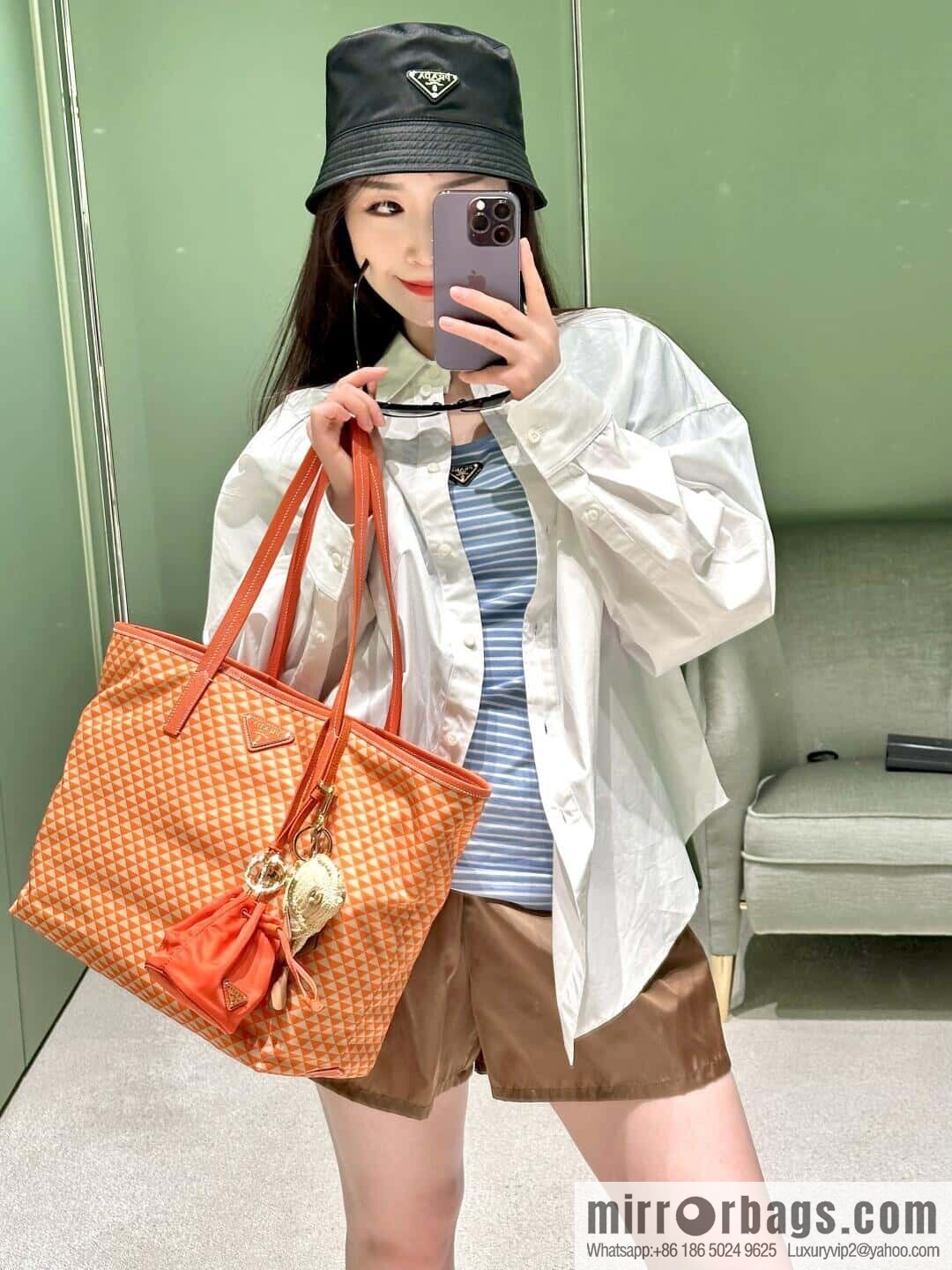 PRADA 🎉 new tote bag 🎉 1BD552 new 🎉🎉 orange