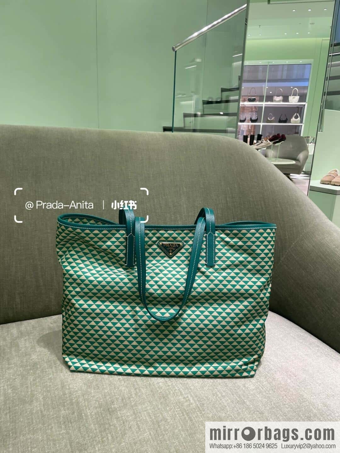 PRADA 🎉 new tote bag 🎉 1BD552 new 🎉🎉 green
