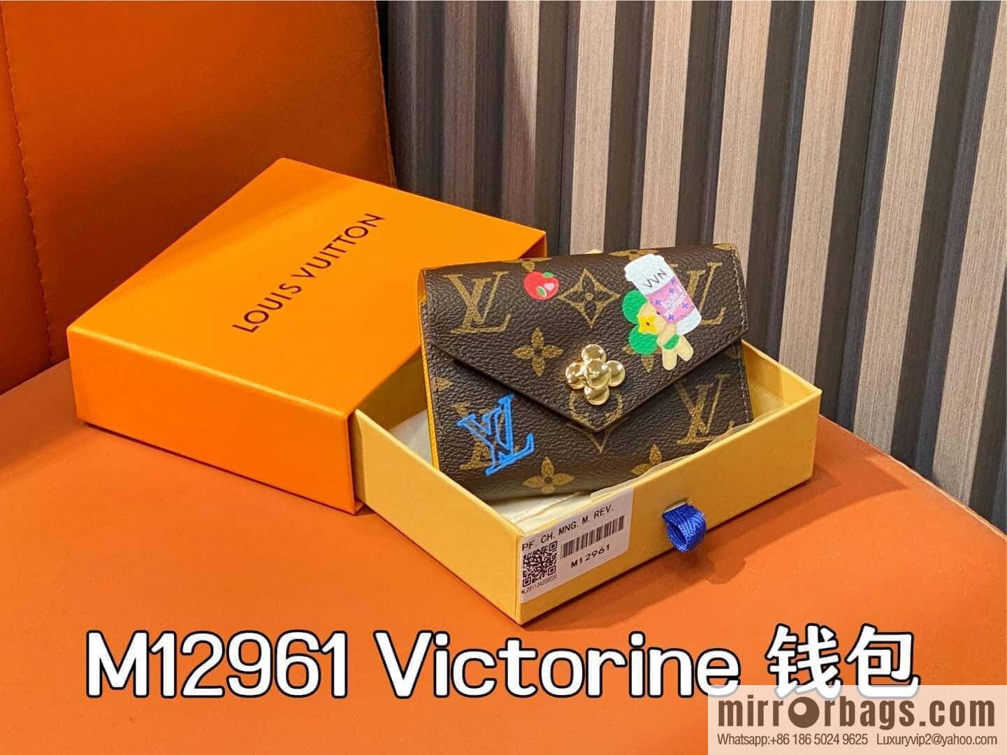 [Boutique‑grade] M12961 presbyopia yellow silk screen, Christmas series Victorine wallet M41938 12961