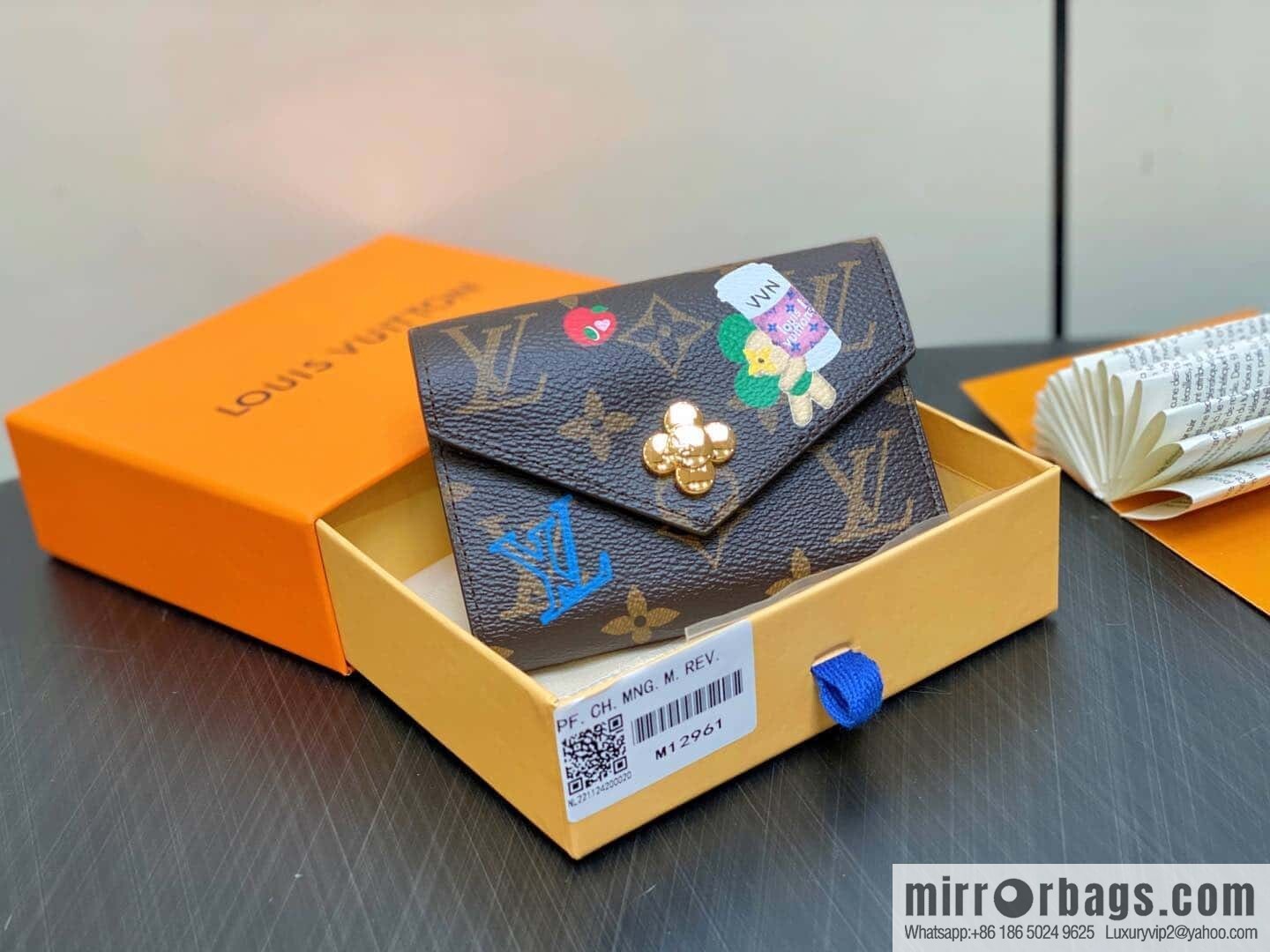 [Boutique‑grade] M12961 presbyopia yellow silk screen, Christmas series Victorine wallet M41938 12961