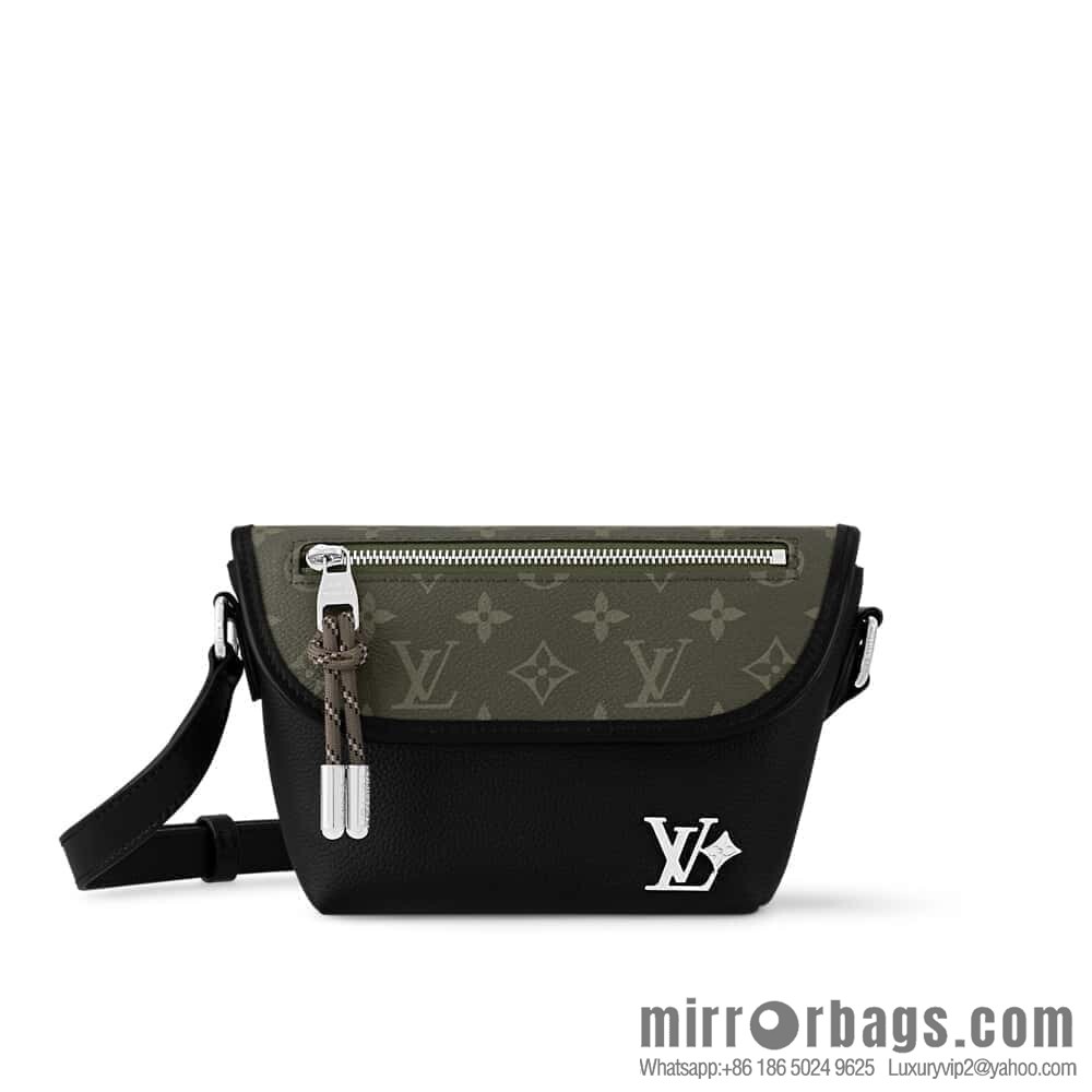 [Boutique‑grade] M12618 green flower, men's bag messenger bag series Pulse mini handbag