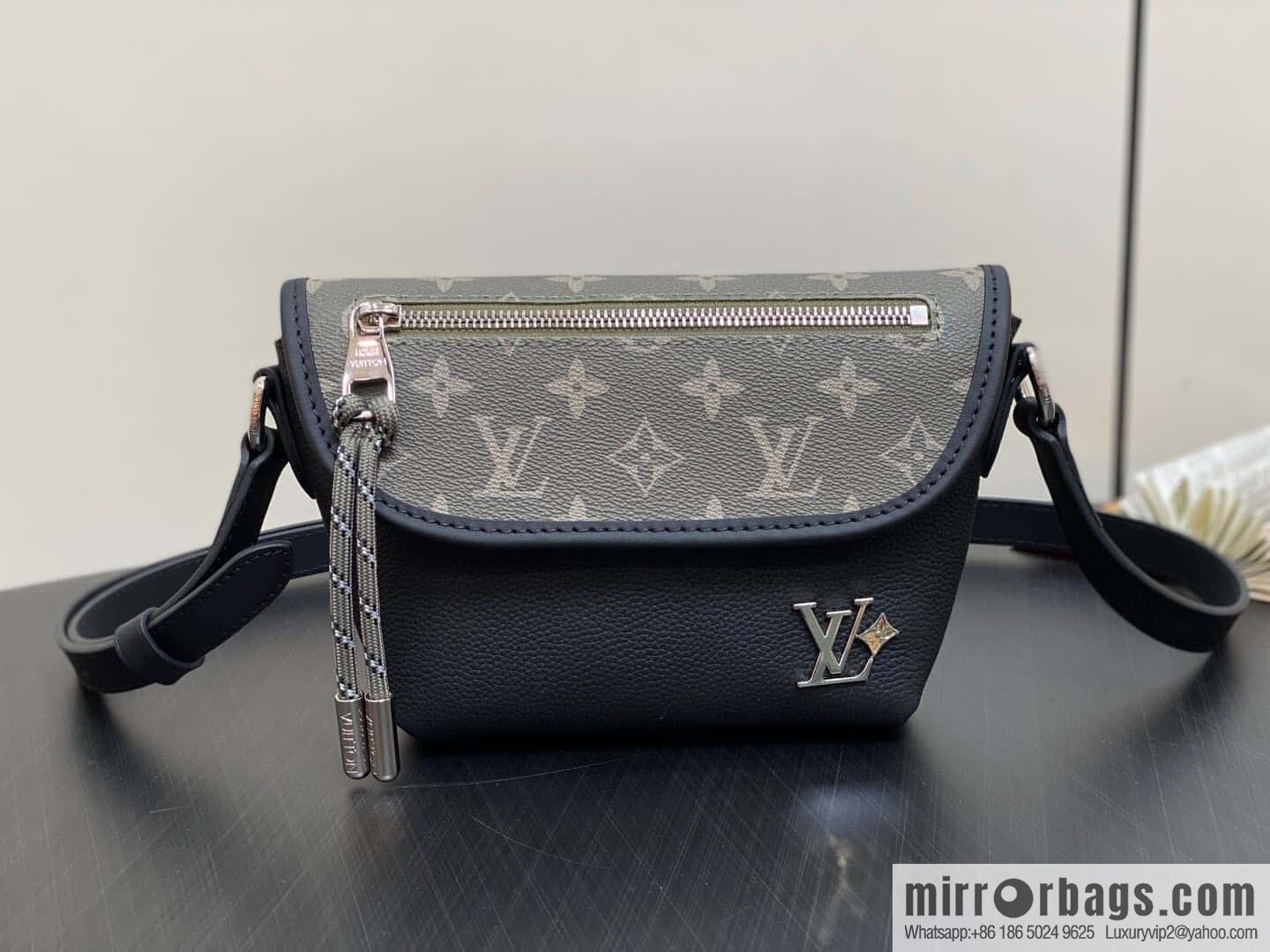 [Boutique‑grade] M12618 green flower, men's bag messenger bag series Pulse mini handbag