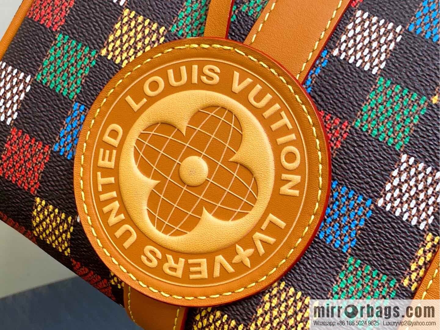 [Premium‑quality] M00148 color gradual change grid, men's bag pillow bag speedy series, this Keepall 25 handbag