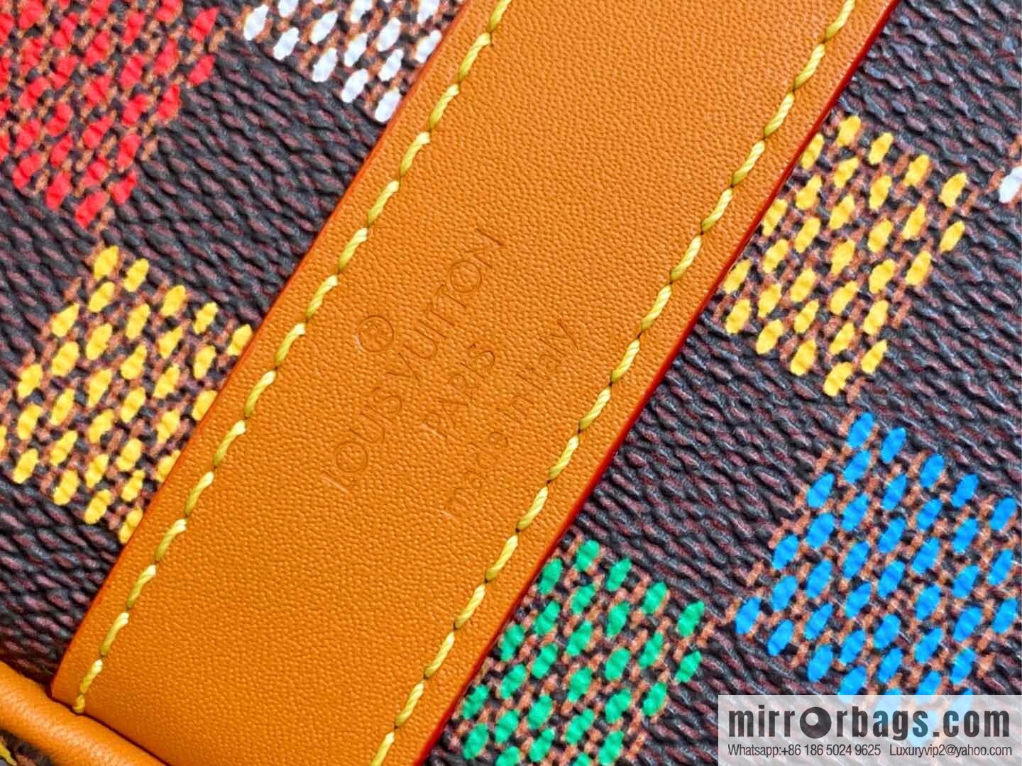 [Premium‑quality] M00148 color gradual change grid, men's bag pillow bag speedy series, this Keepall 25 handbag