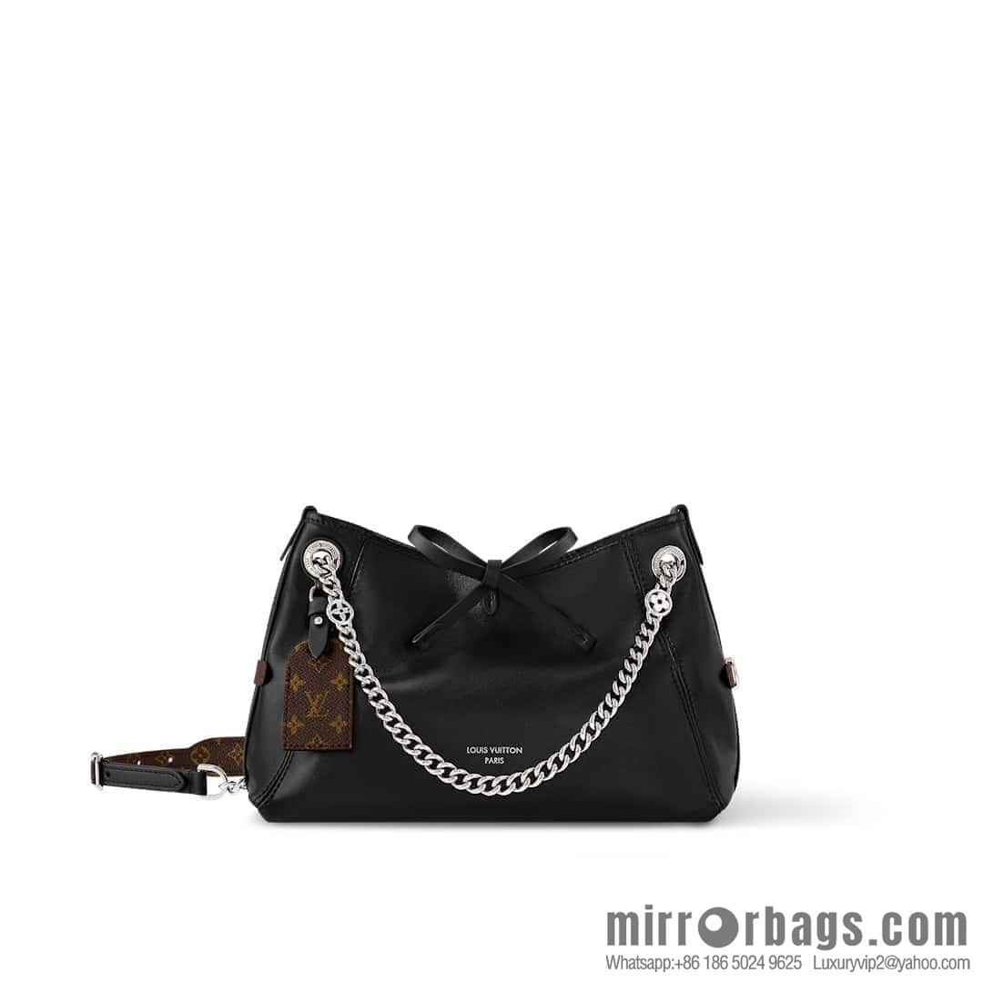 [Boutique‑grade] M12888 black full leather, shopping bag series CARRYALL BB handbag