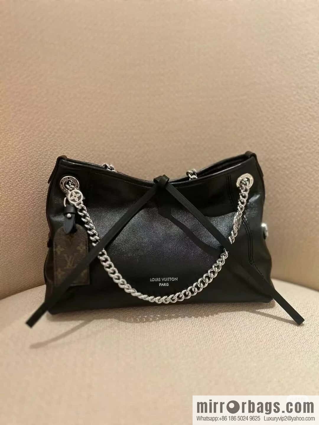 [Boutique‑grade] M12888 black full leather, shopping bag series CARRYALL BB handbag