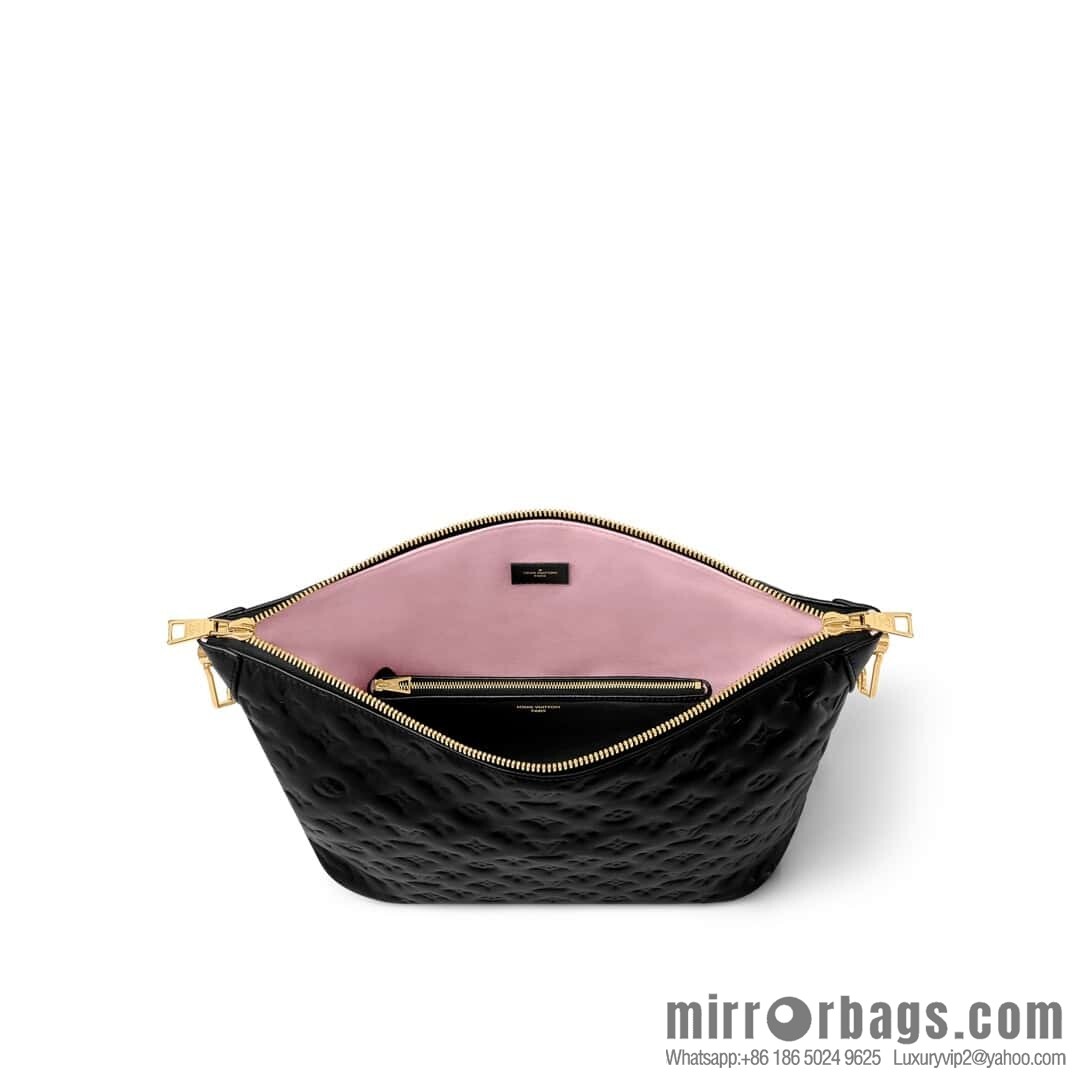 [Boutique‑grade] M12068 black, full leather chain bag Coussin Hobo MM handbag