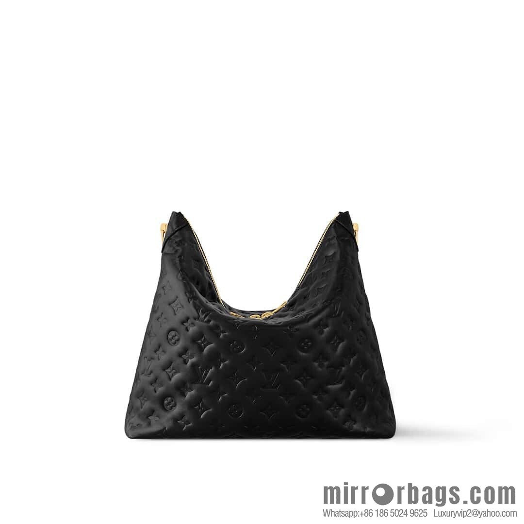 [Boutique‑grade] M12068 black, full leather chain bag Coussin Hobo MM handbag