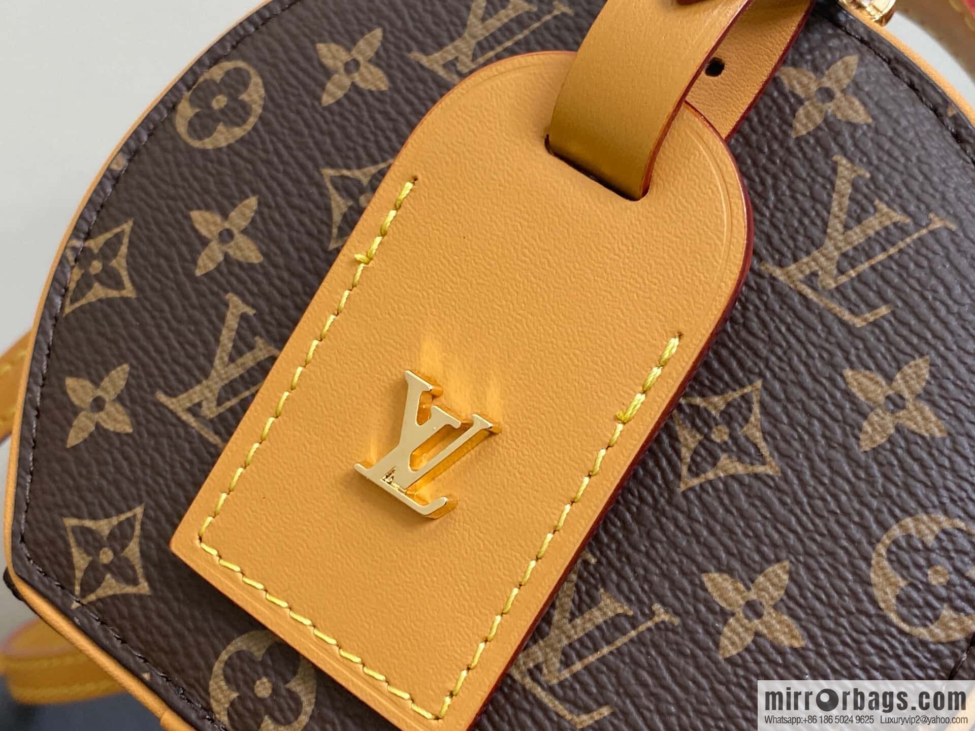 [Boutique‑grade] M83575 presbyopia M83614 yellow flower, small apple bag MINI round cake bag Mini Boite Chapeau handbag