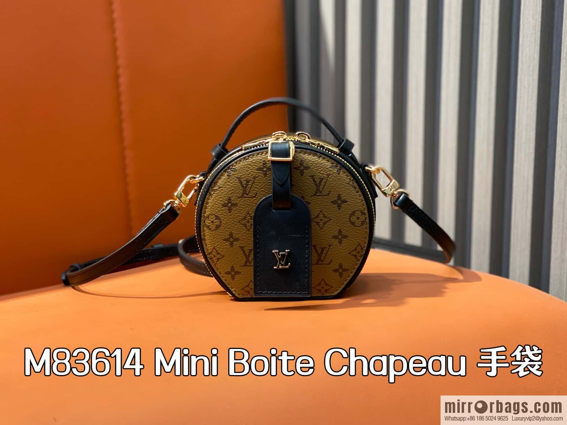 [Boutique‑grade] M83614 yellow flower M83575 old flower, small apple bag MINI round cake bag Mini Boite Chapeau handbag
