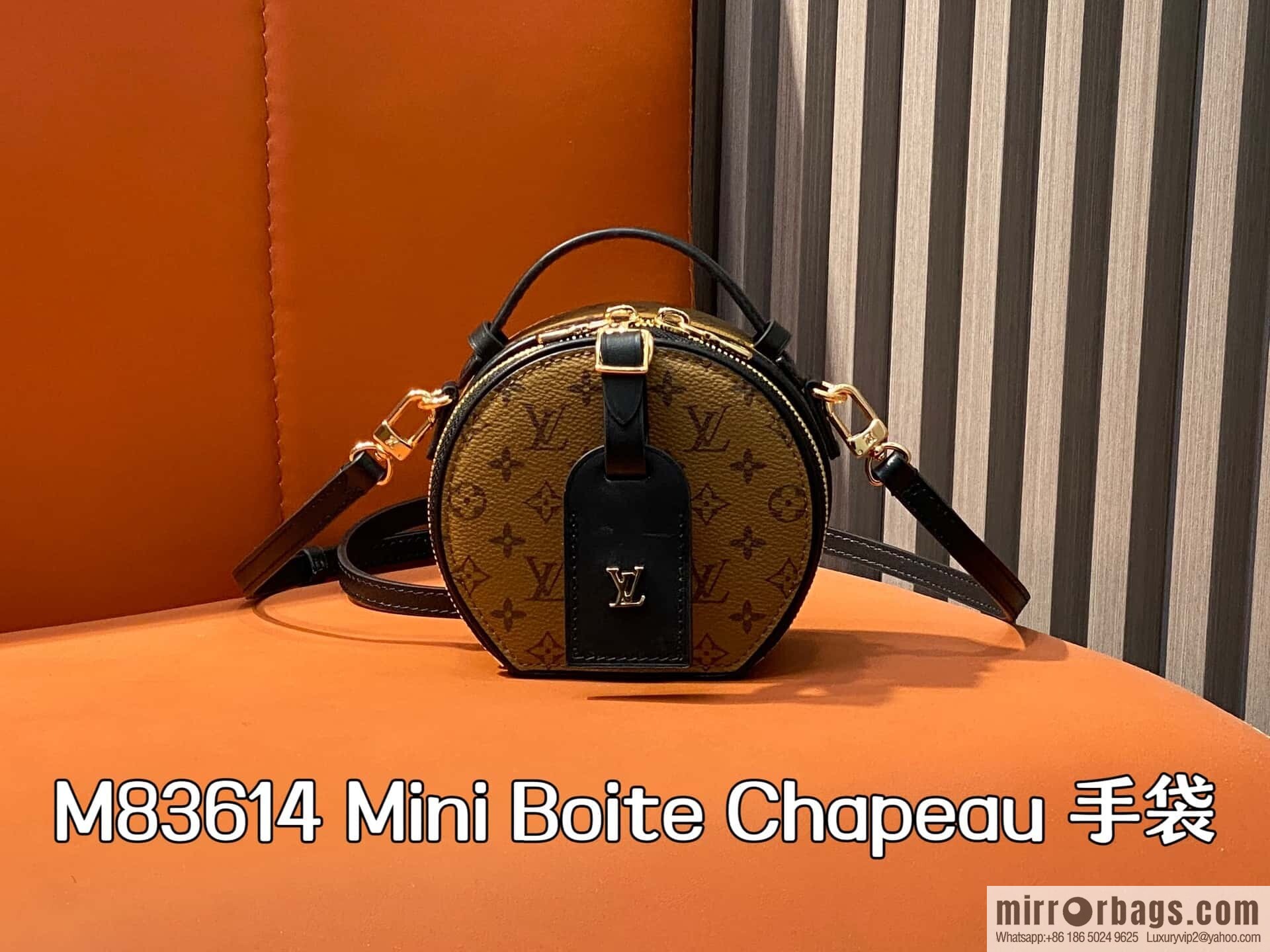 [Boutique‑grade] M83614 yellow flower M83575 old flower, small apple bag MINI round cake bag Mini Boite Chapeau handbag