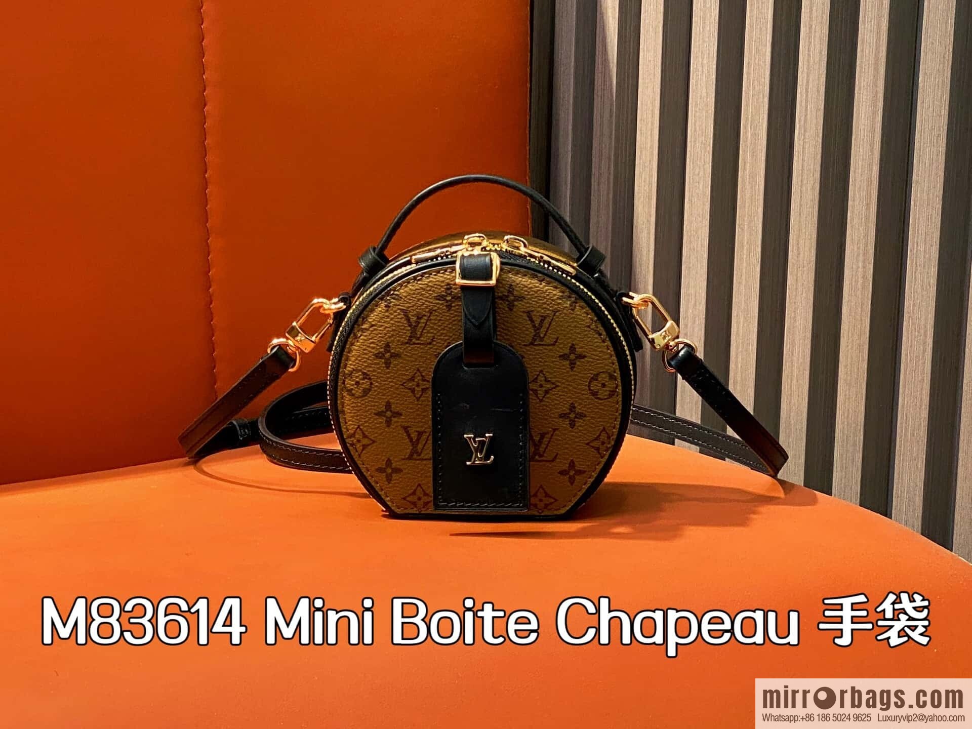 [Boutique‑grade] M83614 yellow flower M83575 old flower, small apple bag MINI round cake bag Mini Boite Chapeau handbag