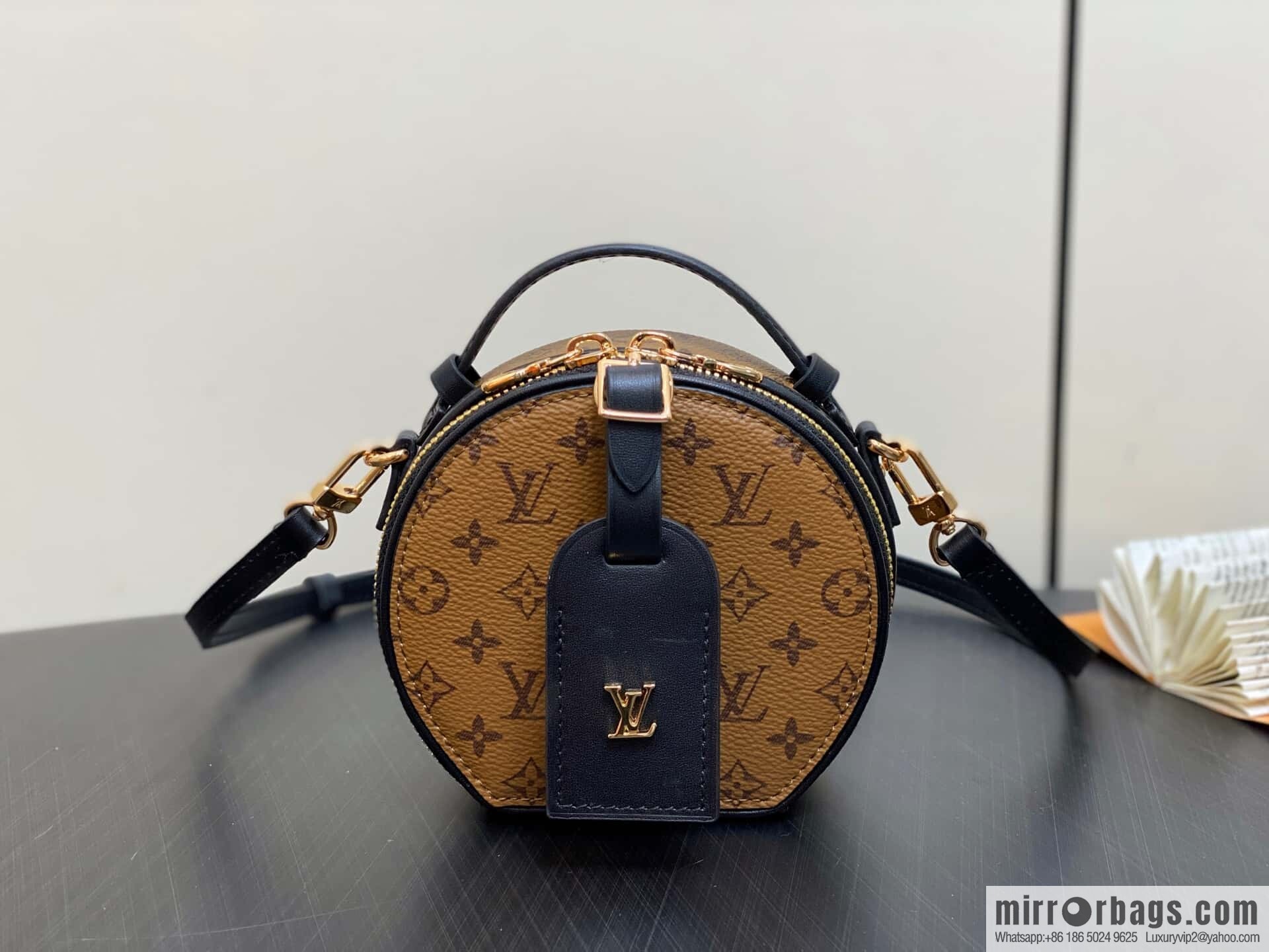 [Boutique‑grade] M83614 yellow flower M83575 old flower, small apple bag MINI round cake bag Mini Boite Chapeau handbag
