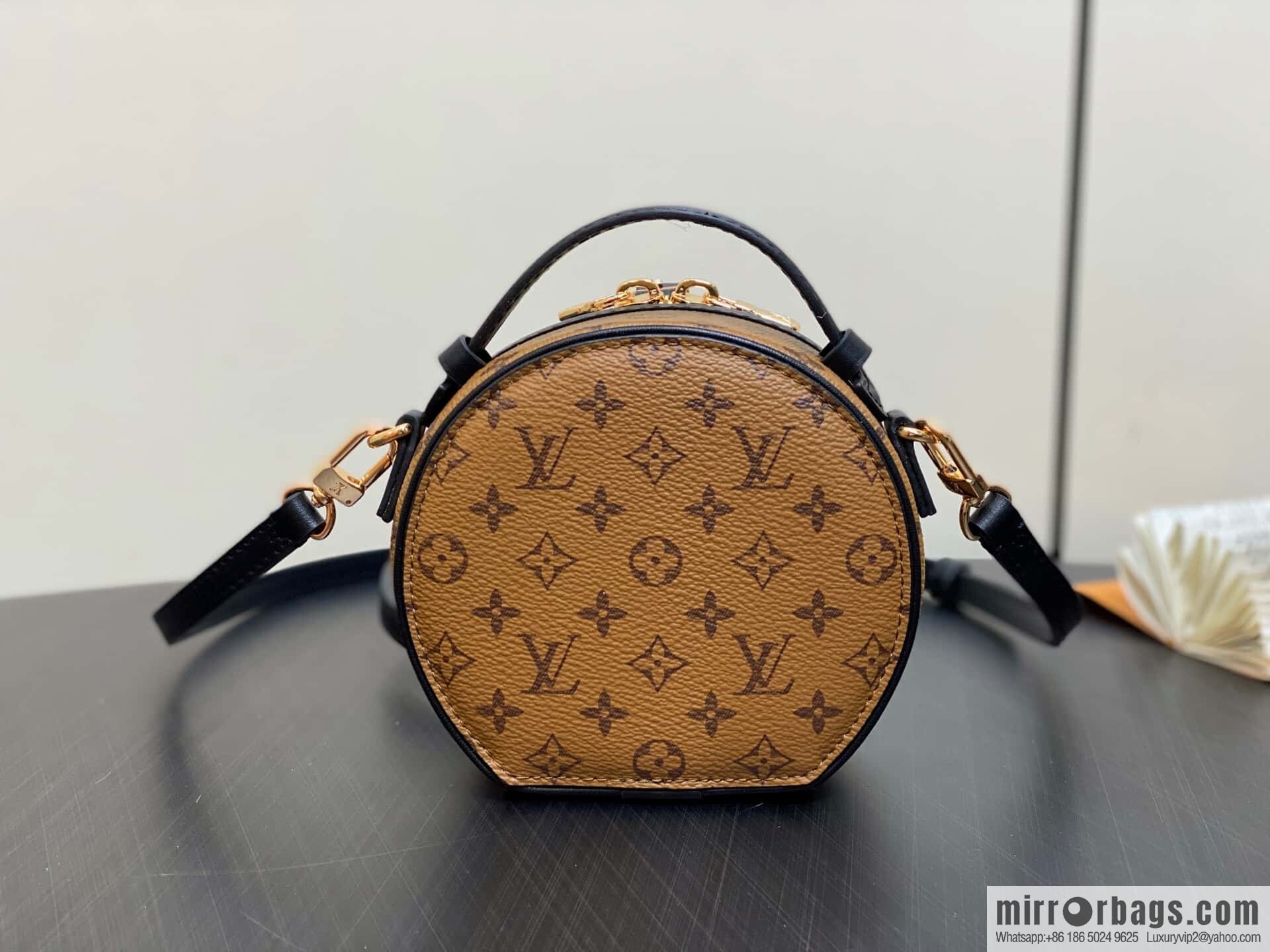 [Boutique‑grade] M83614 yellow flower M83575 old flower, small apple bag MINI round cake bag Mini Boite Chapeau handbag