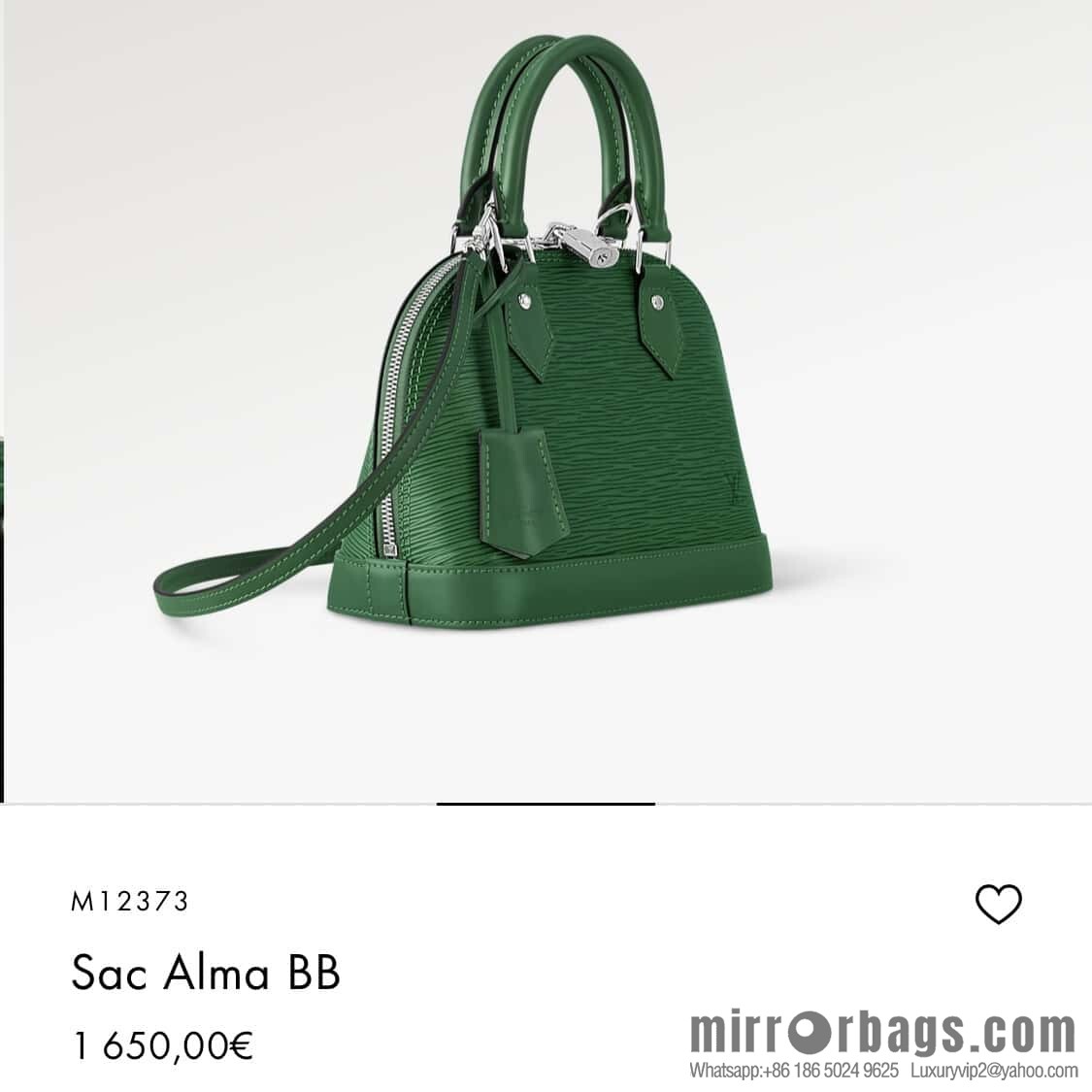 [Boutique‑grade] M12373 green, water ripple shell bag Sac Alma BB handbag