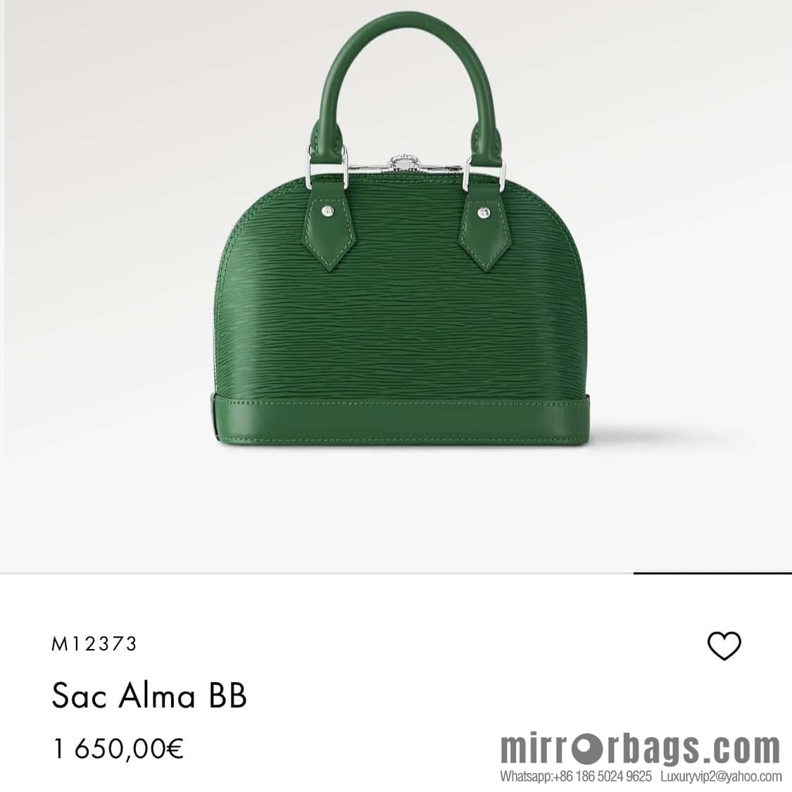 [Boutique‑grade] M12373 green, water ripple shell bag Sac Alma BB handbag