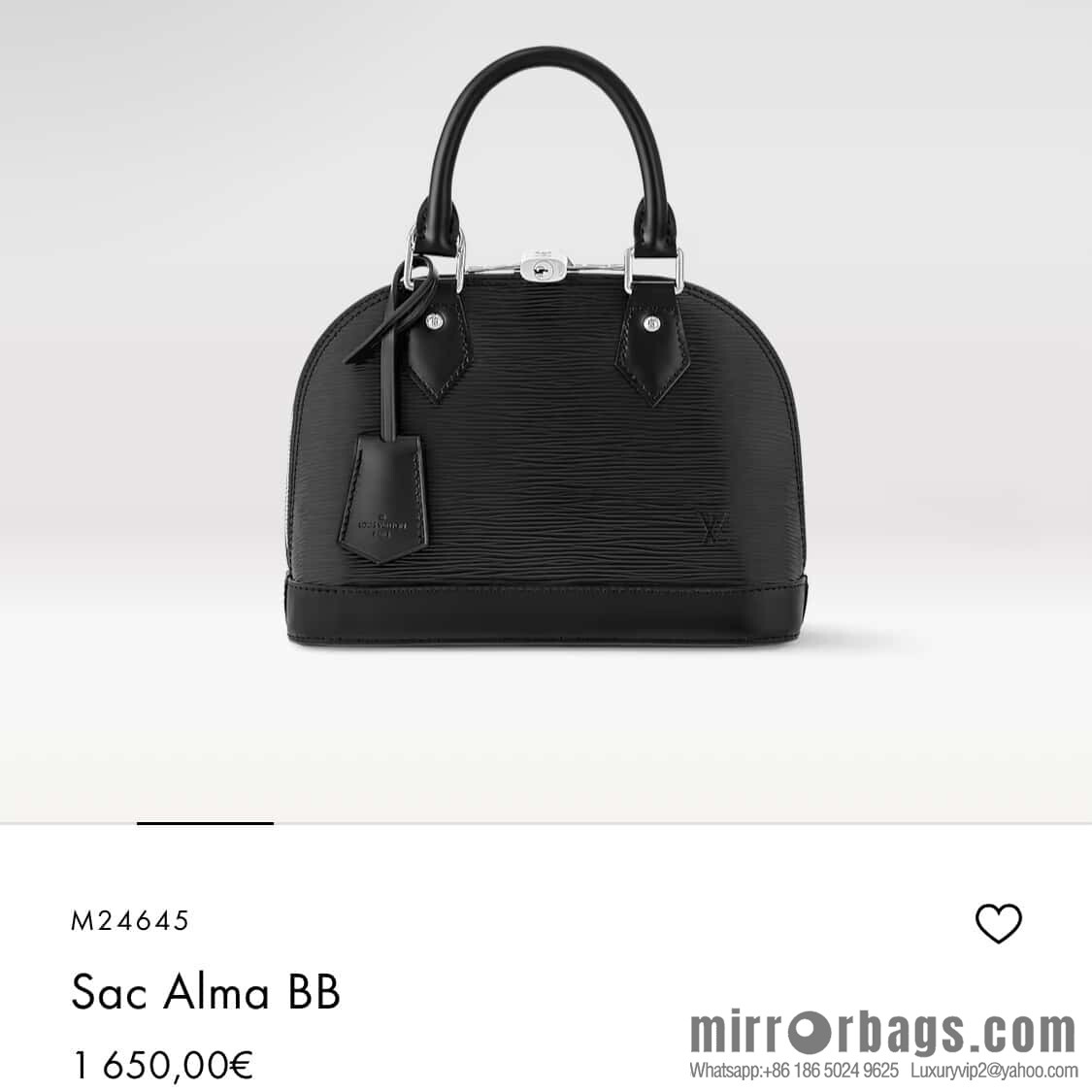 [Boutique‑grade] M24645 black, water ripple shell bag Sac Alma BB handbag