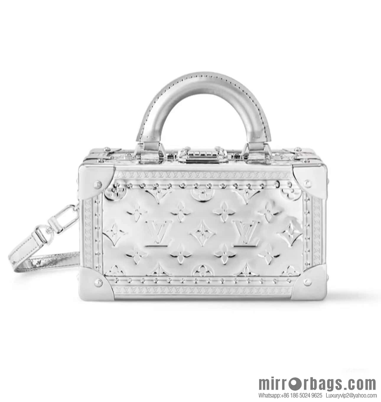 [Boutique‑grade] M45673 silver patent leather, box bag box series Coffret Trésor 20 hard case, in the 2021 spring and summer series