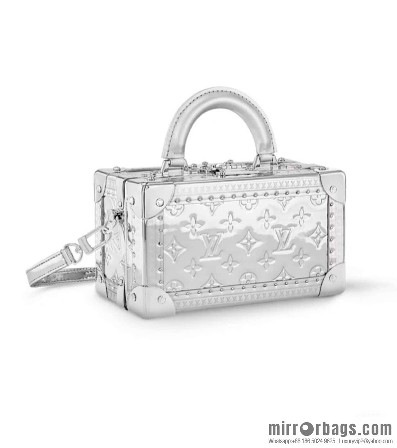 [Boutique‑grade] M45673 silver patent leather, box bag box series Coffret Trésor 20 hard case, in the 2021 spring and summer series