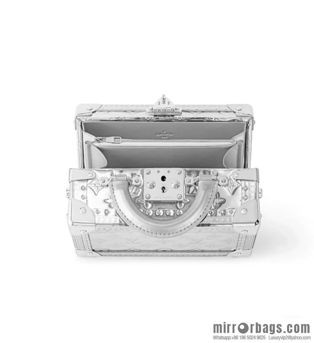 [Boutique‑grade] M45673 silver patent leather, box bag box series Coffret Trésor 20 hard case, in the 2021 spring and summer series