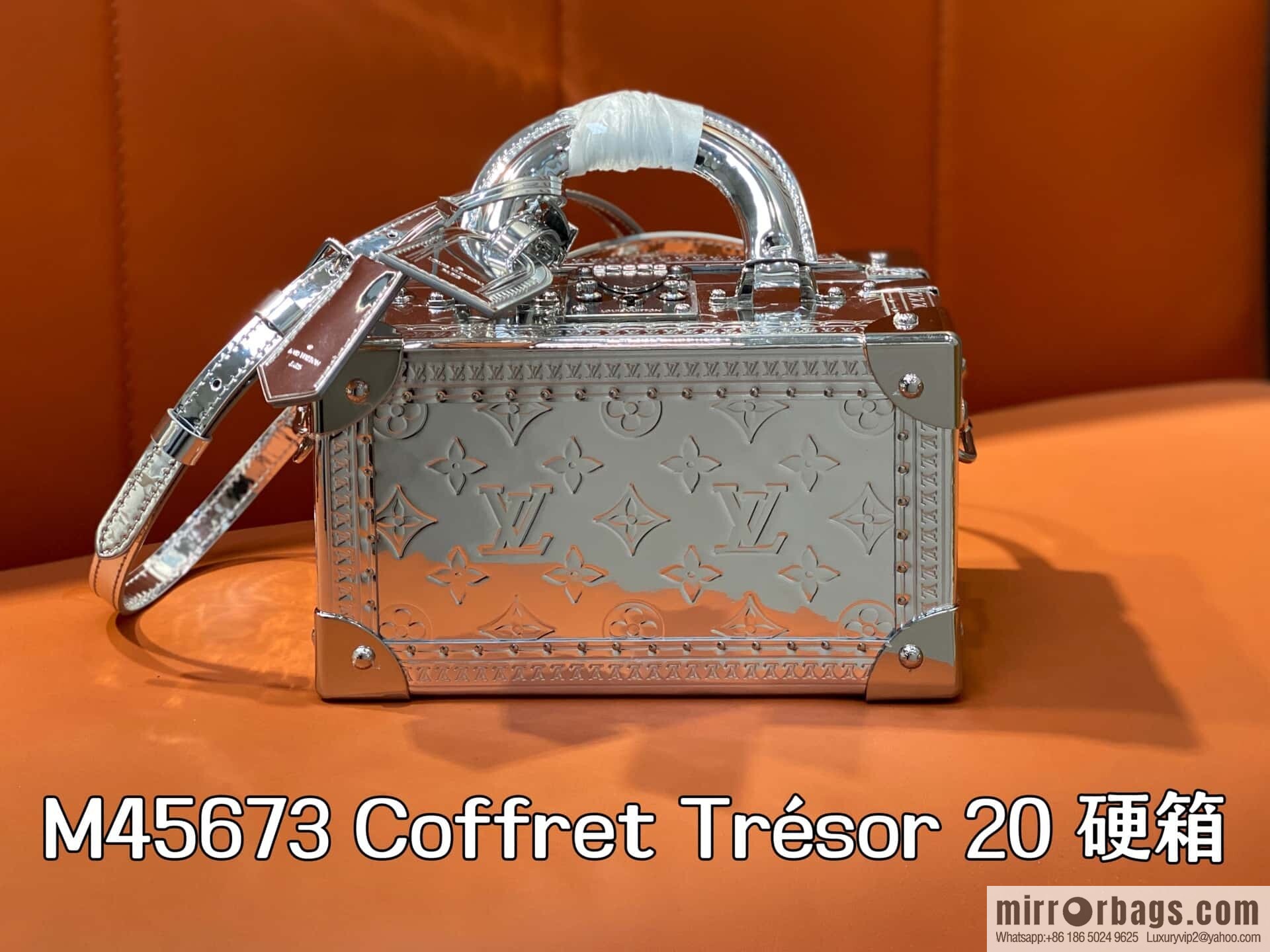 [Boutique‑grade] M45673 silver patent leather, box bag box series Coffret Trésor 20 hard case, in the 2021 spring and summer series