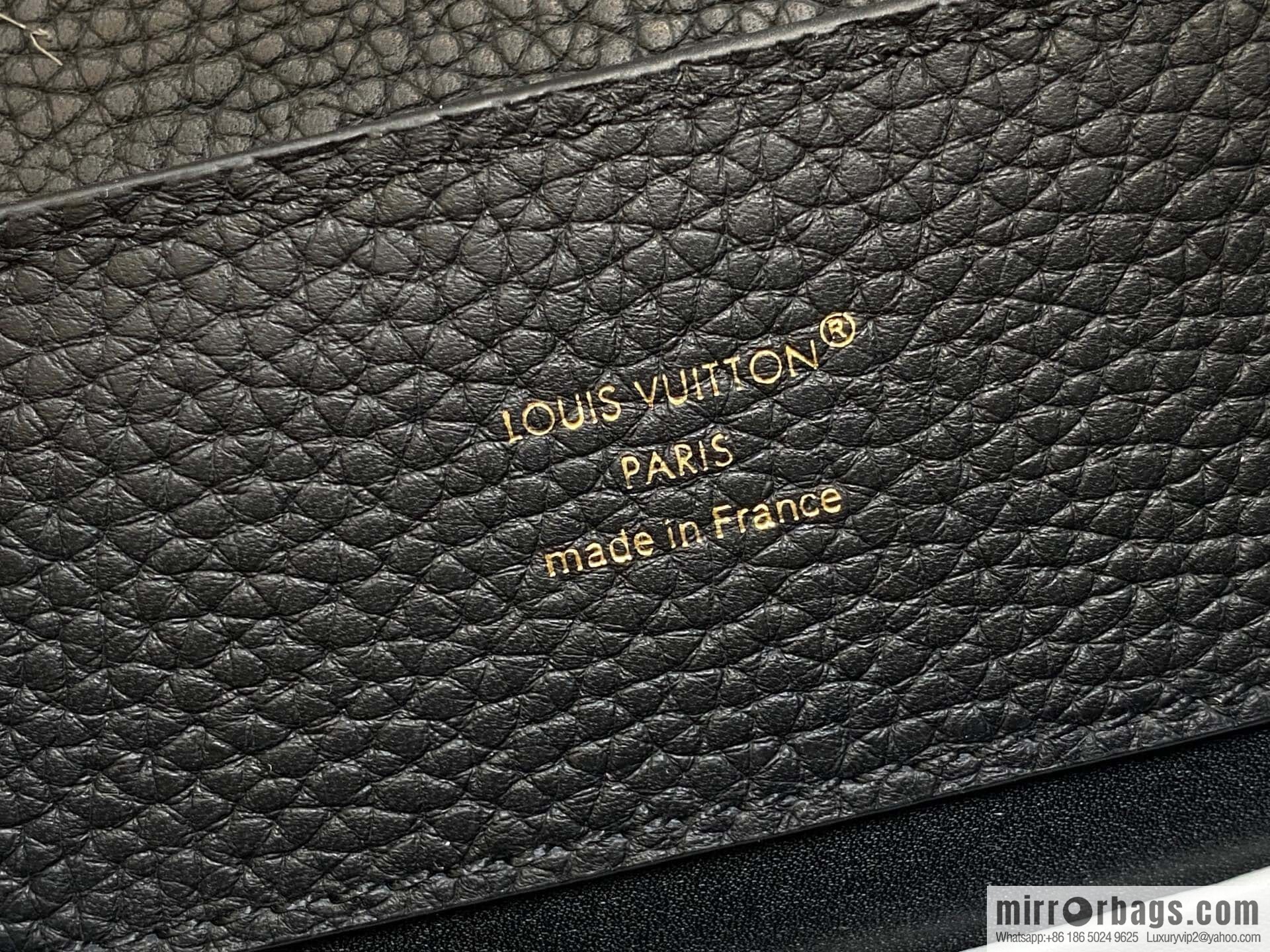 [Boutique‑grade] M12345 black, full leather cap that British Capucines BB handbag