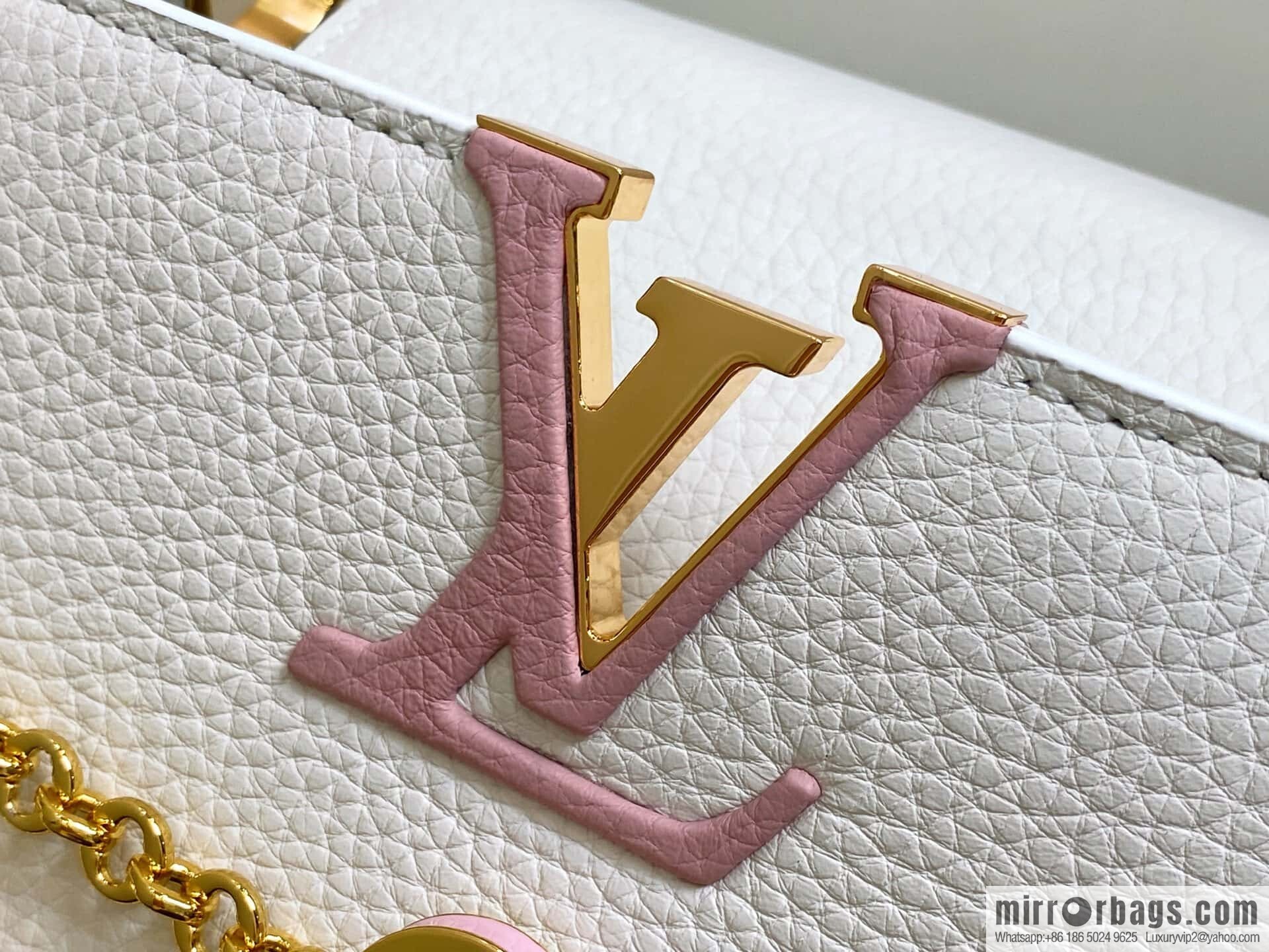 [Boutique‑grade] M12279 white, full leather cap that English Capucines medium handbag