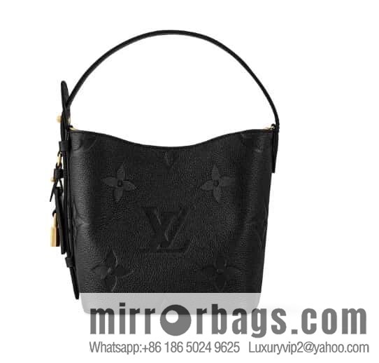 [Boutique‑grade] M13480 black, full leather bucket bag ALL IN BB bucket handbag