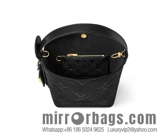 [Boutique‑grade] M13480 black, full leather bucket bag ALL IN BB bucket handbag