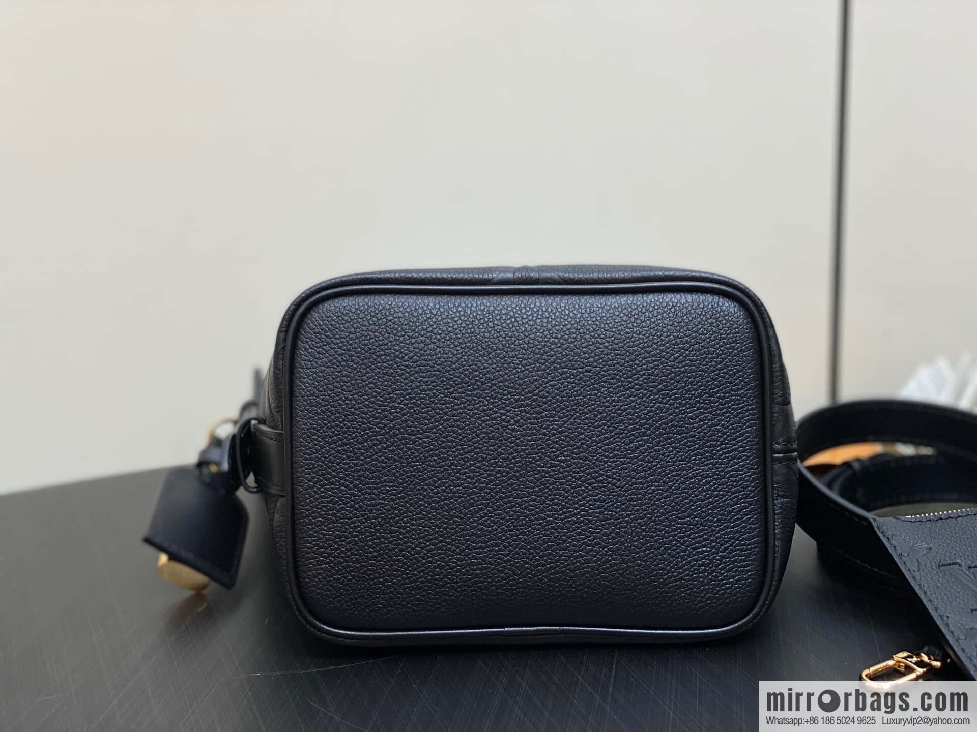 [Boutique‑grade] M13480 black, full leather bucket bag ALL IN BB bucket handbag