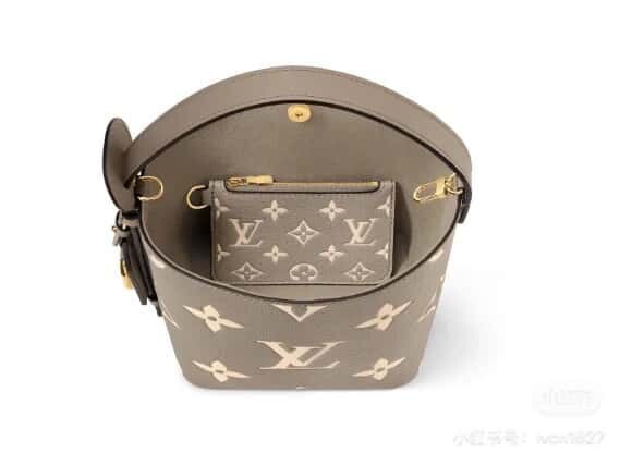 [Boutique‑grade] M13045 apricot silk screen printing, full leather bucket bag ALL IN BB bucket handbag