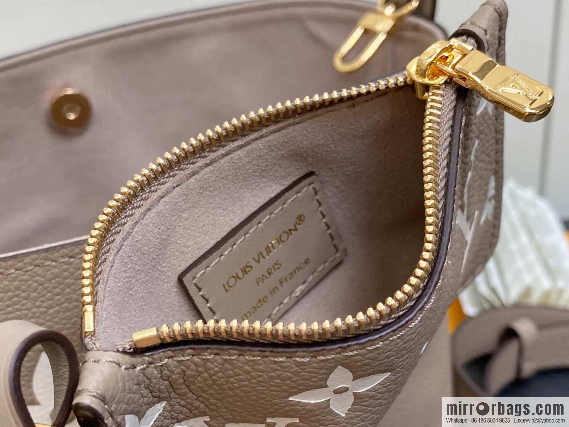 [Boutique‑grade] M13045 apricot silk screen printing, full leather bucket bag ALL IN BB bucket handbag
