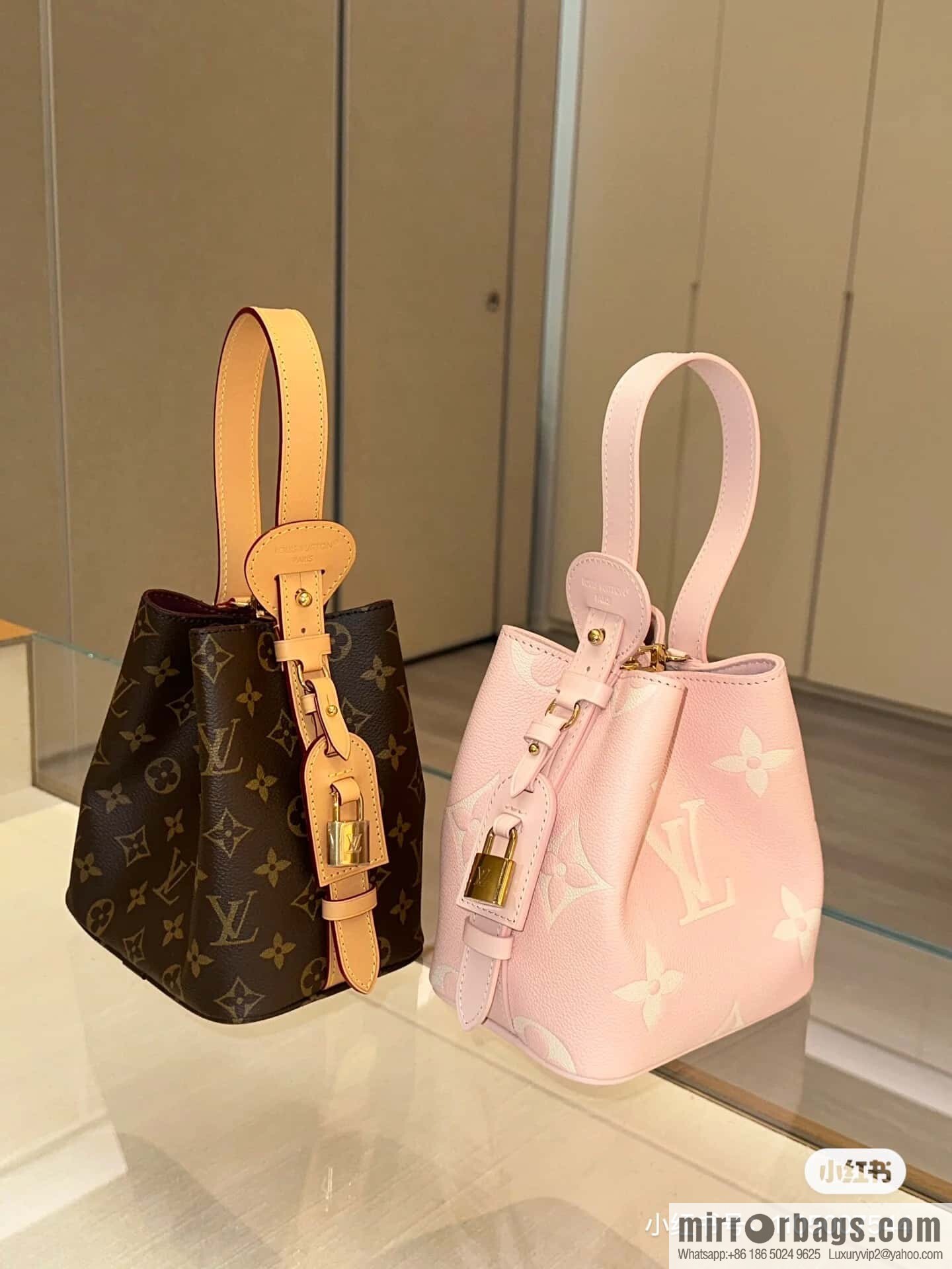 [Boutique‑grade] M14356 light pink silk screen, full leather bucket bag ALL IN BB bucket handbag