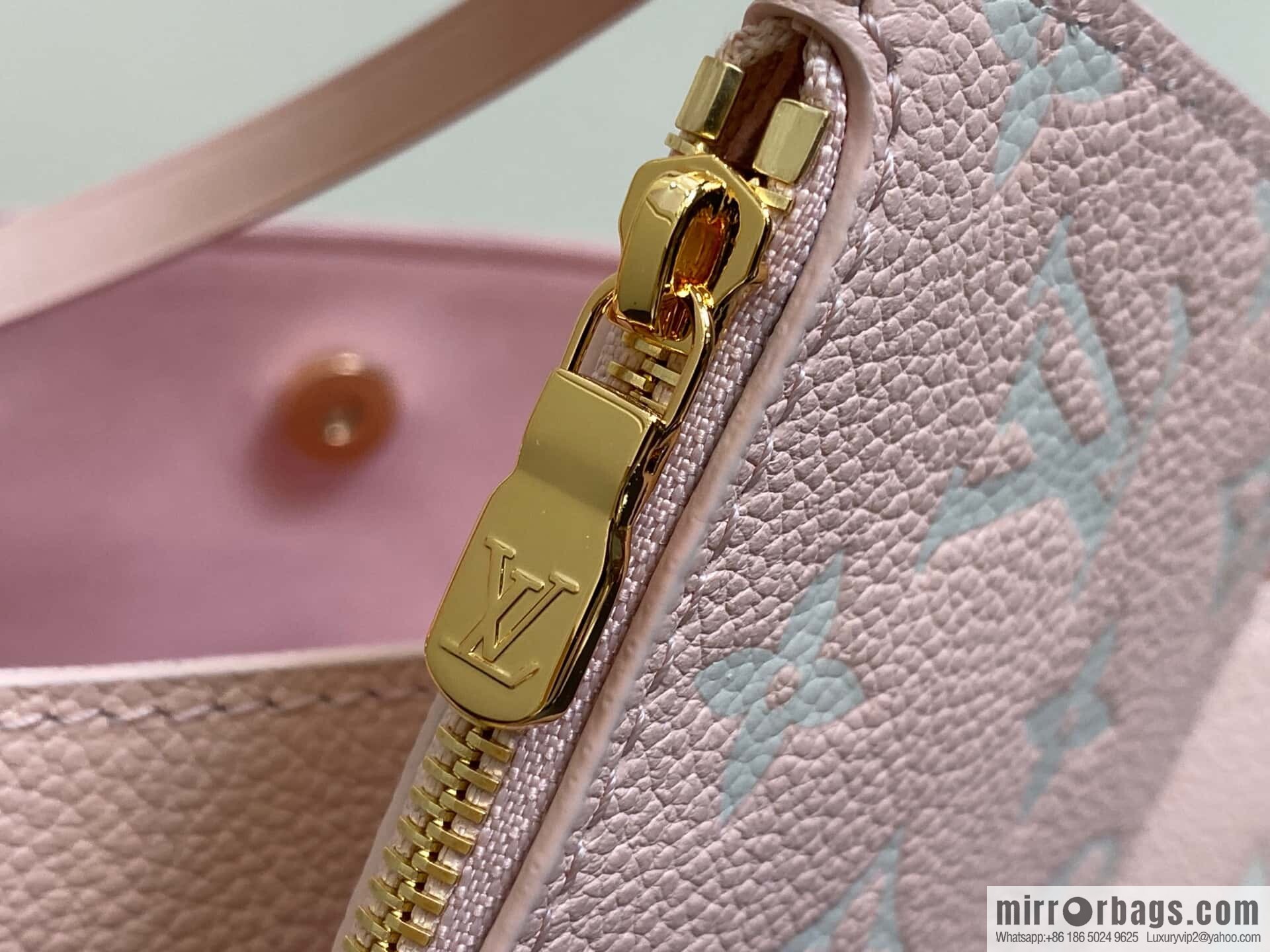 [Boutique‑grade] M14356 light pink silk screen, full leather bucket bag ALL IN BB bucket handbag