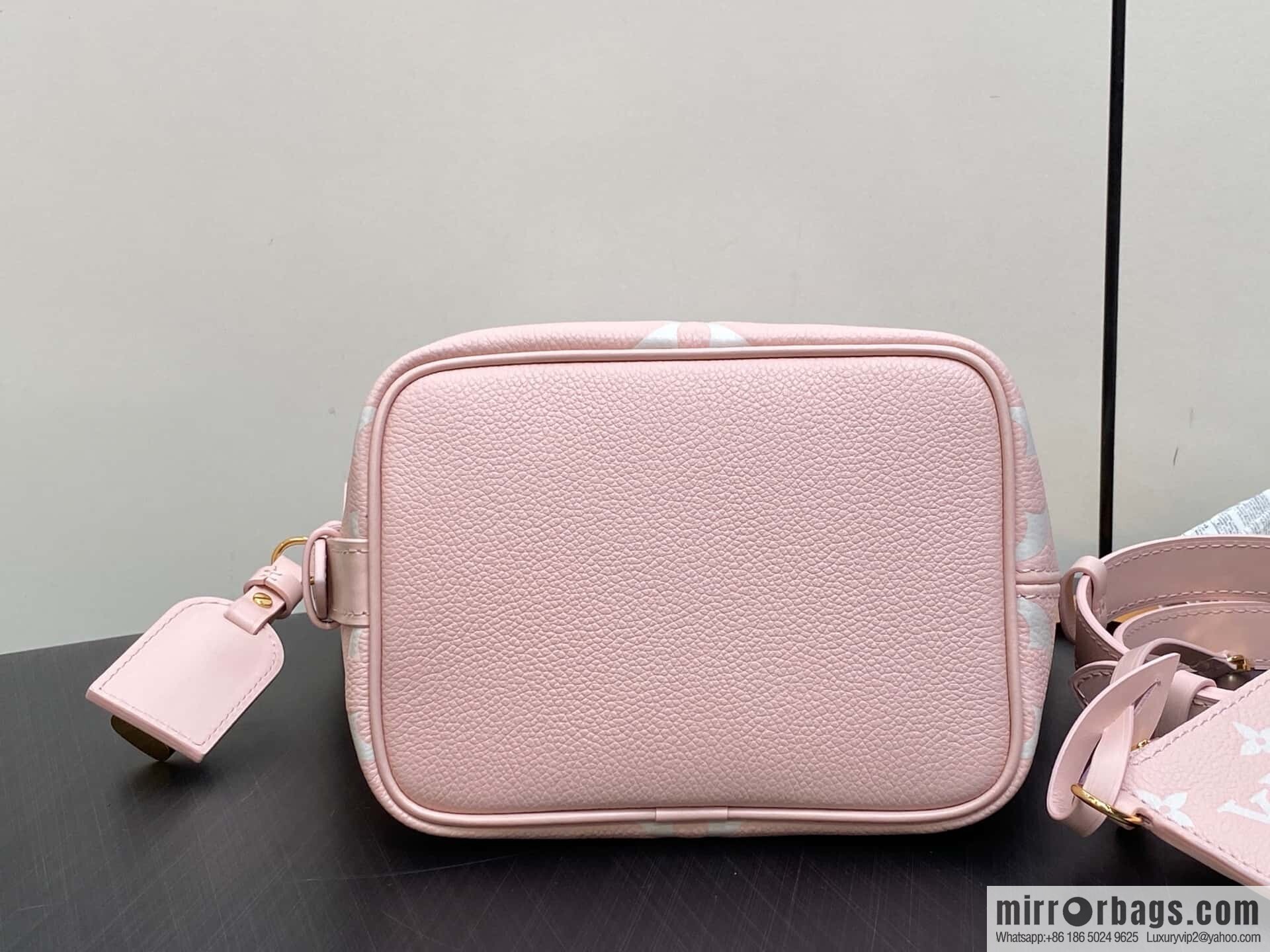 [Boutique‑grade] M14356 light pink silk screen, full leather bucket bag ALL IN BB bucket handbag