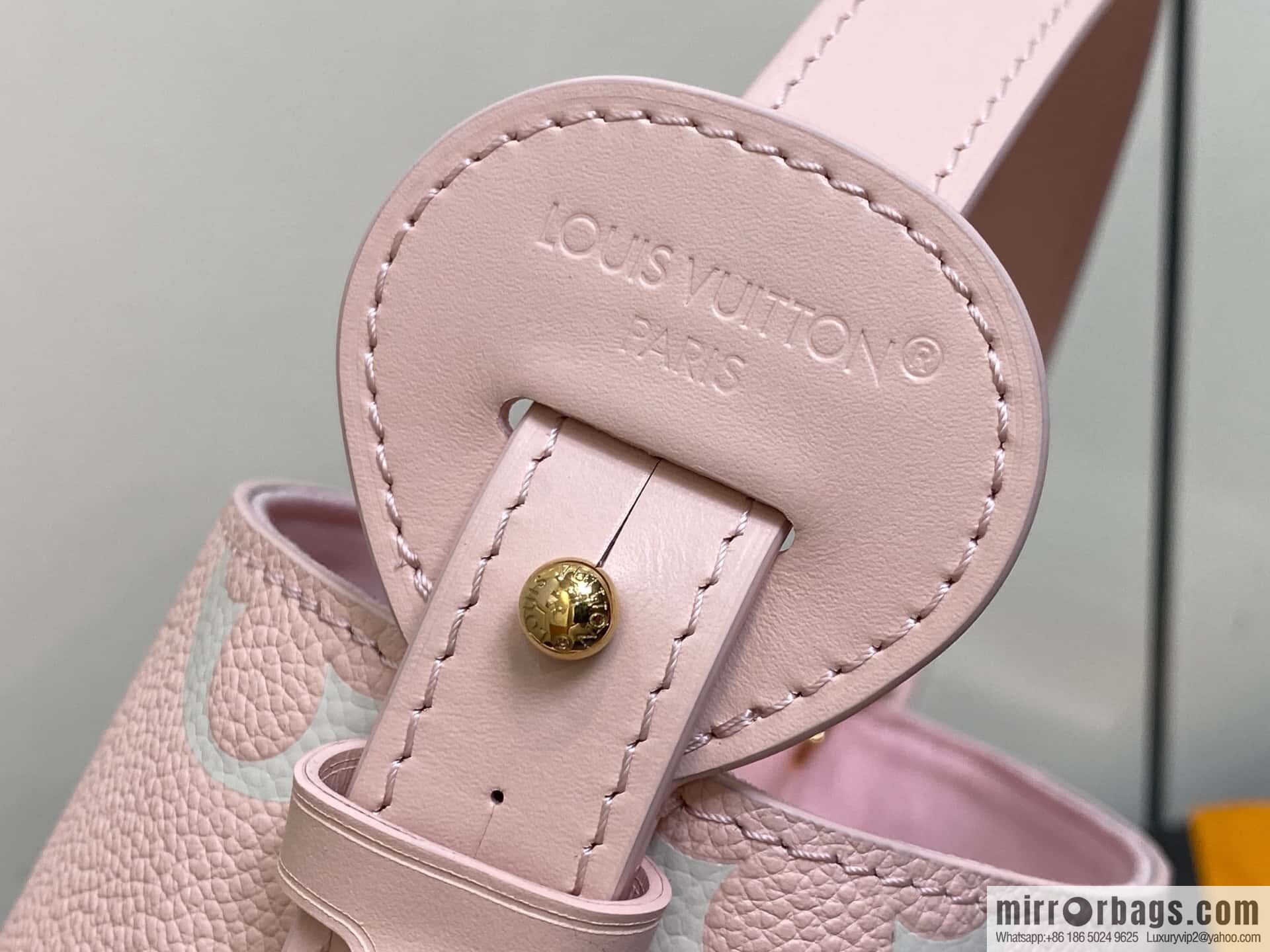 [Boutique‑grade] M14356 light pink silk screen, full leather bucket bag ALL IN BB bucket handbag